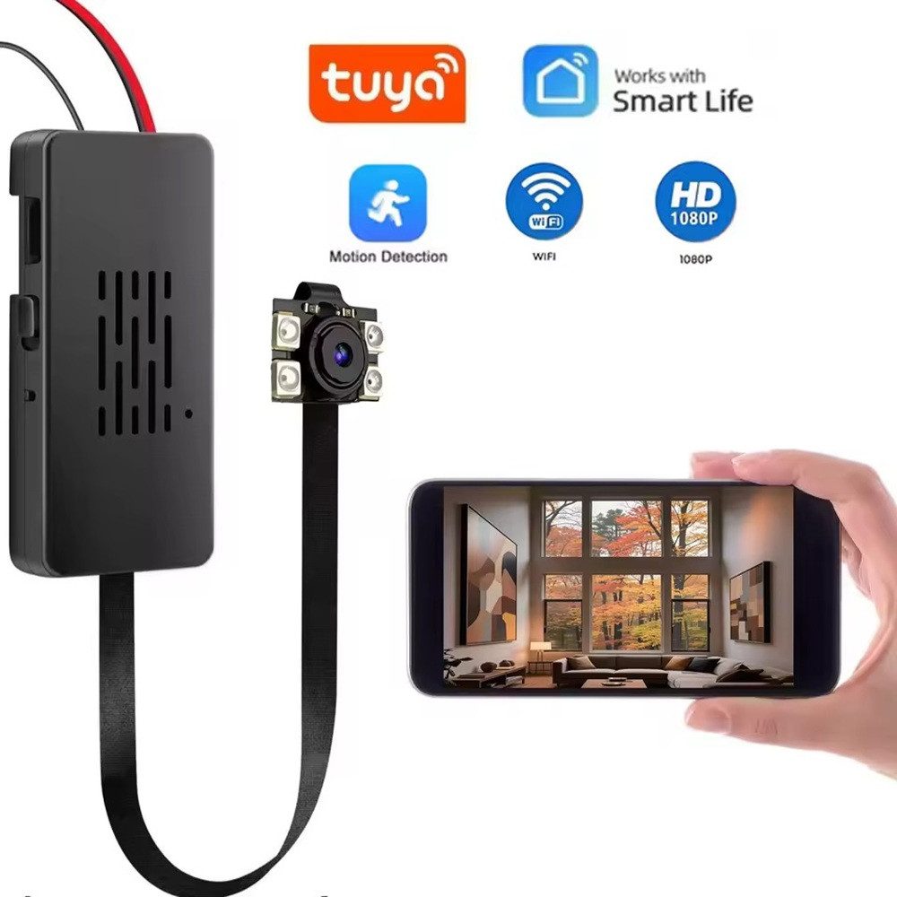 SpionProfi Überwachungskamera Wifi Mini Überwachungskamera mit Nachtsicht Wlan IP Video Kamera (Innenbereich, Außenbereich, 1-tlg., Mini Knopf Kamera Live App Wlan Wifi für Drohne, Auto, Nistkasten uvm)