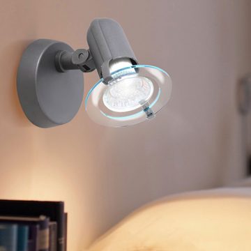 Briloner Leuchten LED Wandleuchte, Leuchtmittel inklusive, Warmweiß, LED 3 Watt Design Wand Lampe Strahler Spot Leuchte beweglich