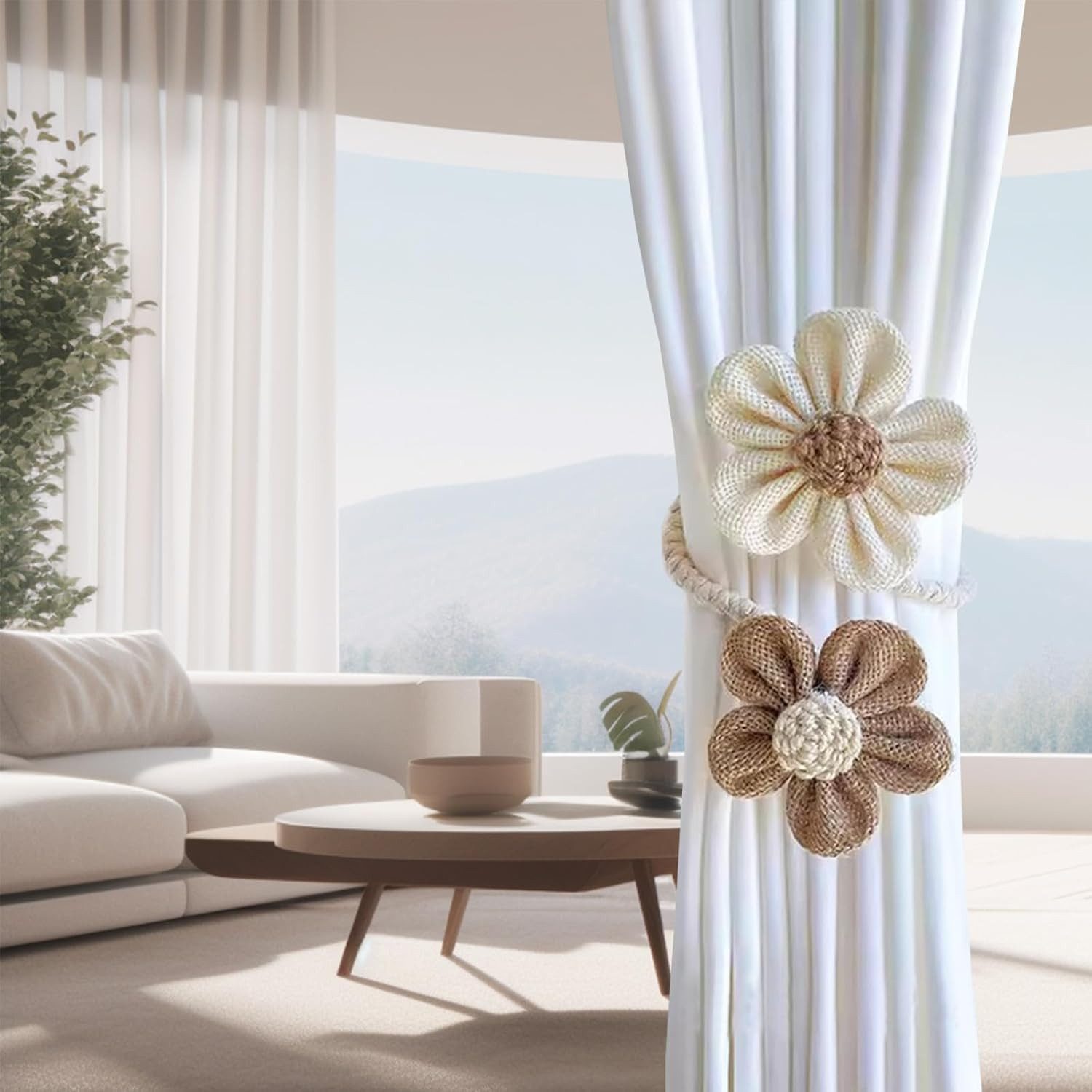 BYSURE Raffhalter, (2-tlg), Niedliche Blumenvorhang-Raffhalter, Boho-Blumen günstig online kaufen