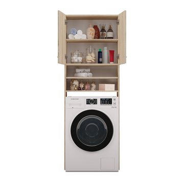 ibonto Waschmaschinenumbauschrank Badezimmerschrank Über Waschmaschine - Hochschrank mit Regalen
