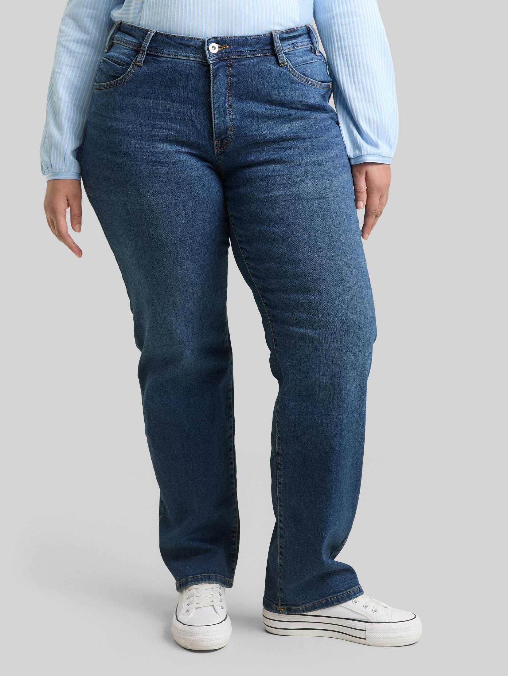 TOM TAILOR PLUS Straight-Jeans Jeanshosen Plus Size - Straight Jeans
