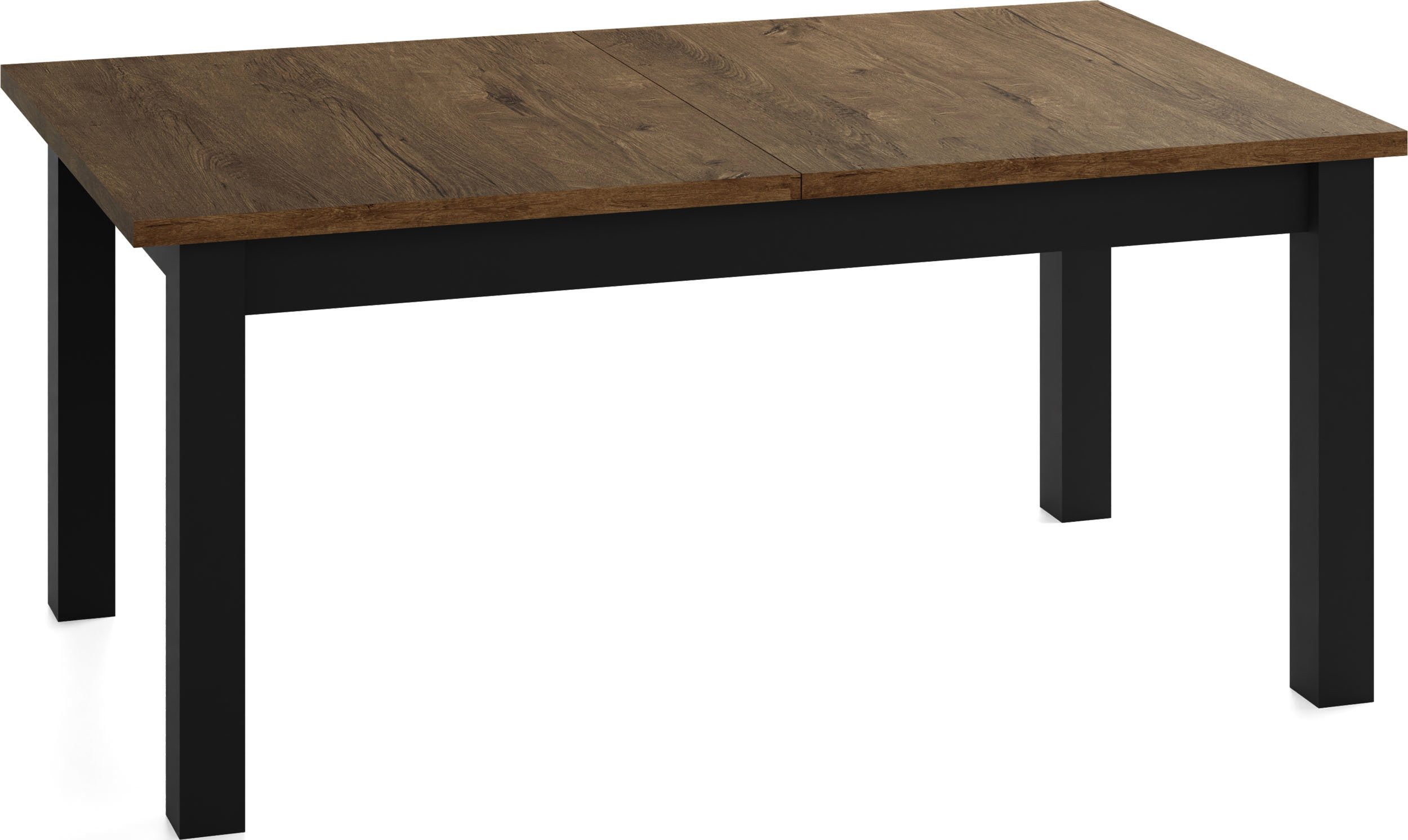 WFL GROUP Esstisch Lindberg ausziehbar verlängerbar rechteckig mit schwarzen Holzbeinen (MADE IN EU, XXL Groß– 120/140/150/160/200 cm ausziehbar auf 160/180/190 – Bild 2 von 5