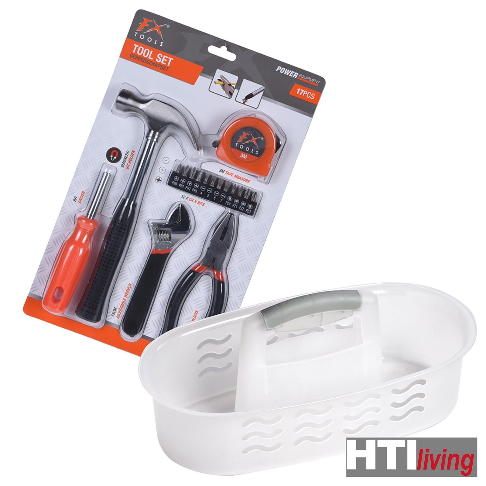 HTI-Living (17-St) Aufbewahrungsbox, Werkzeugset Werkzeug-Set, mit 17-teilig