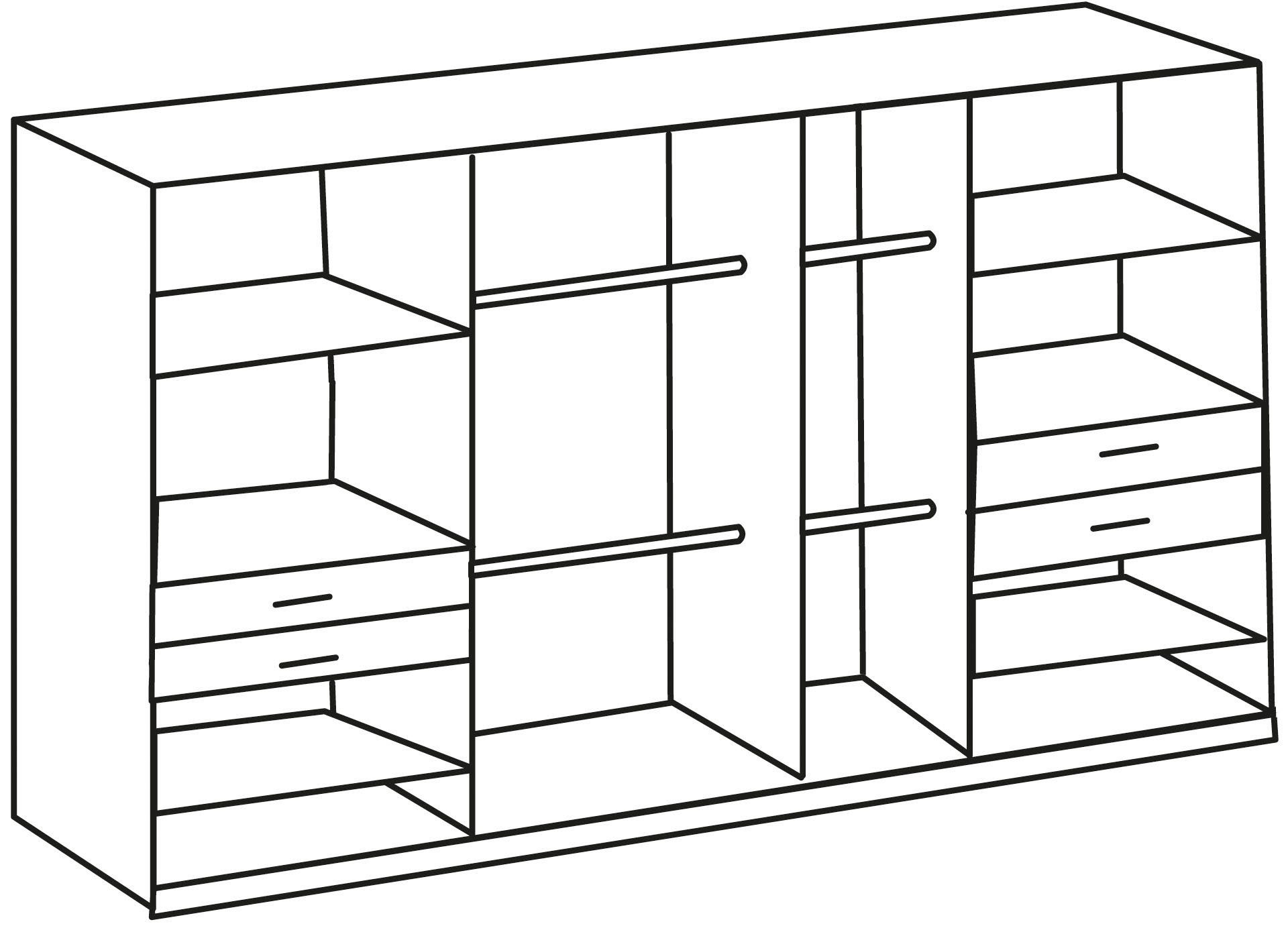 Wimex Kleiderschrank Taiga Kleiderschrank mit Spiegel mit Schubladen auf bequemer Höhe, Garderobe Schlafzimmerschrank – Bild 4 von 5