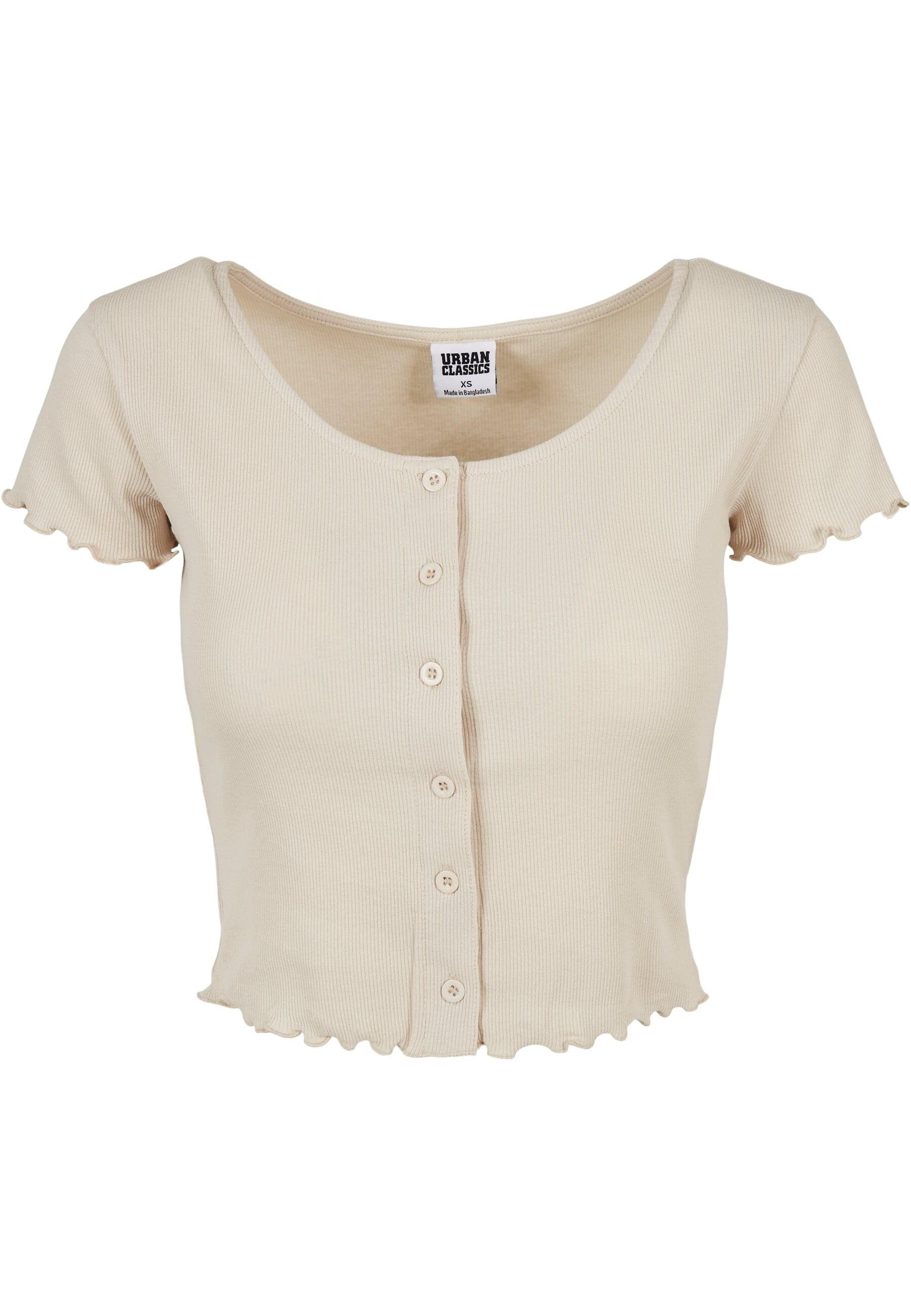 URBAN CLASSICS Shirtjacke Damen Tee (1-tlg) Cropped Up softseagrass Rib Ladies Button