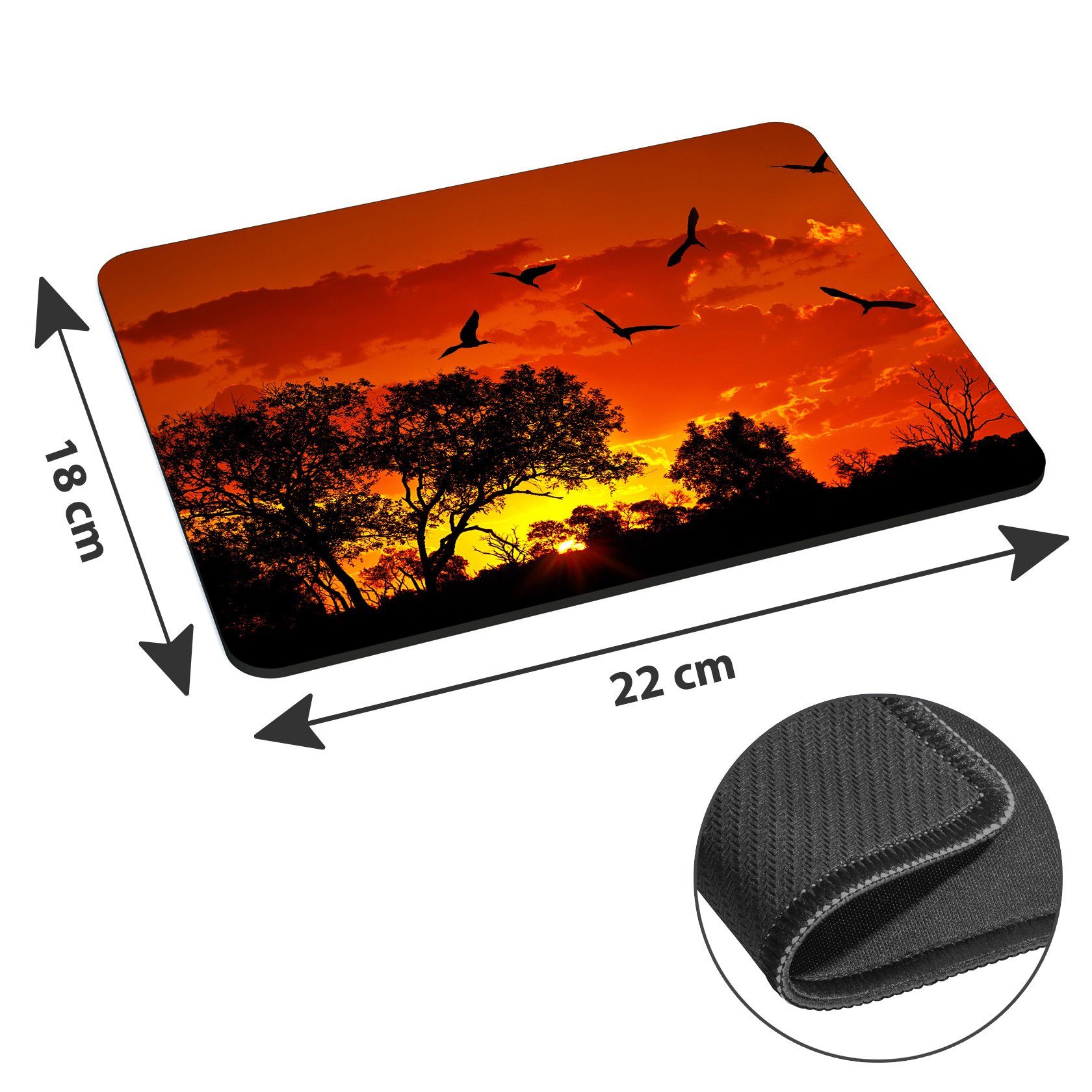 PEDEA Gaming Mauspad 22 cm x 18 cm mit Motiv (Größe L), mit vernähten Rändern und Rutschfester Unterseite – Bild 2 von 4