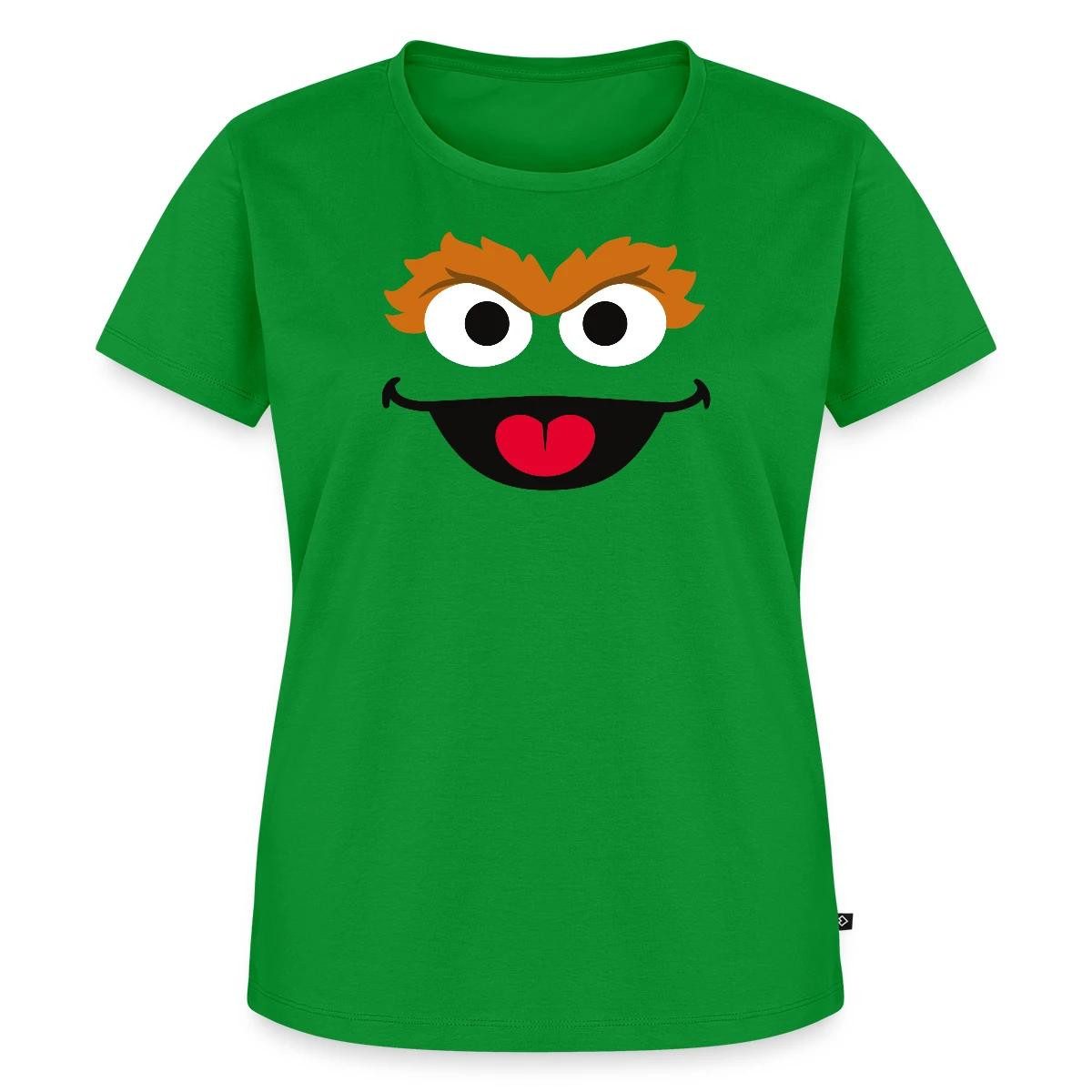 T-Shirt Sesamstraße Oscar Kostüm Gesicht Karneval Frauen Premium T-Shirt