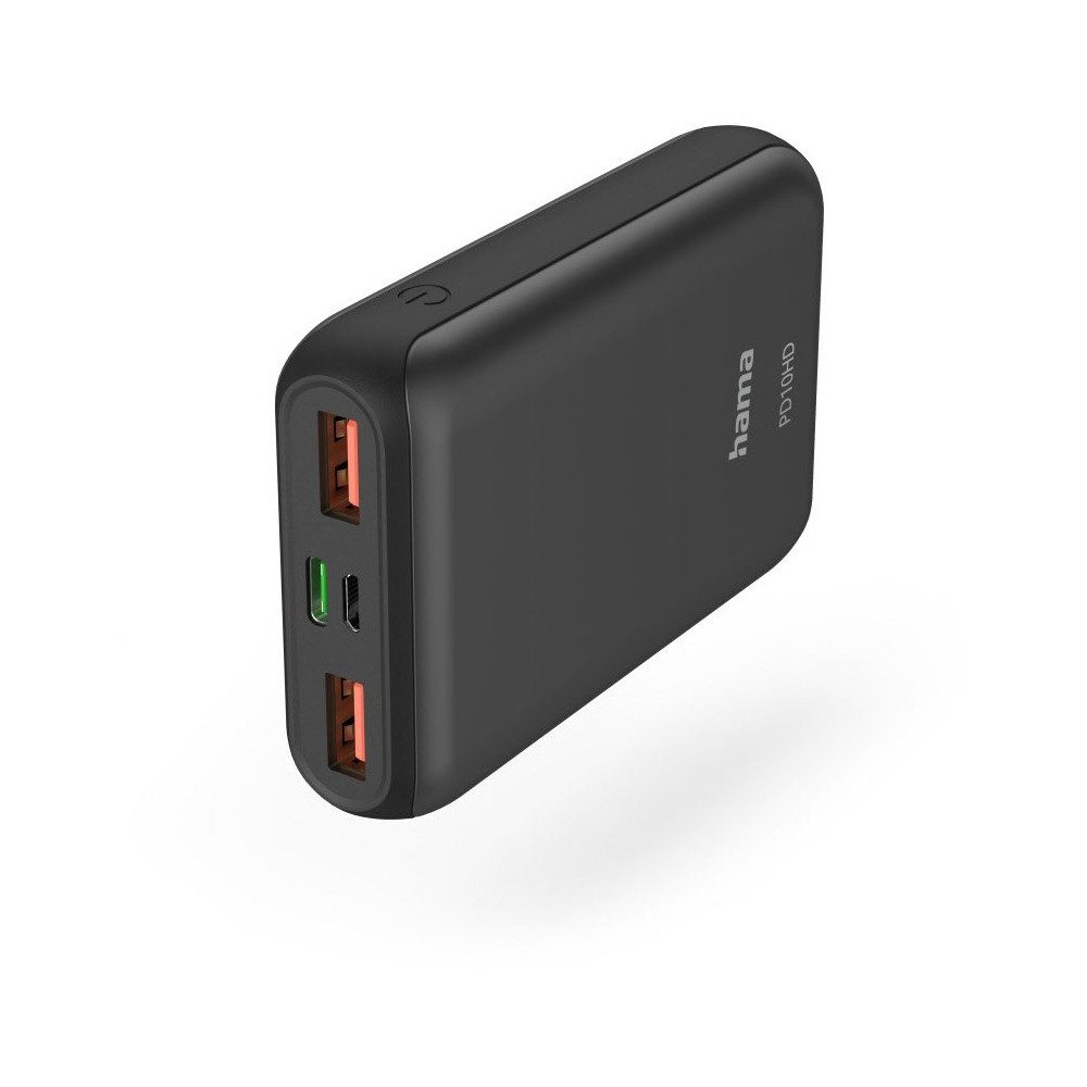 Hama Hama Power Pack PD10-HD 10.000mAh Powerbank. Powerbank Hama Power Pack PD10-HD (10.000mAh) anthrazit, Schnellladung, Drei Geräte gleichzeitig laden