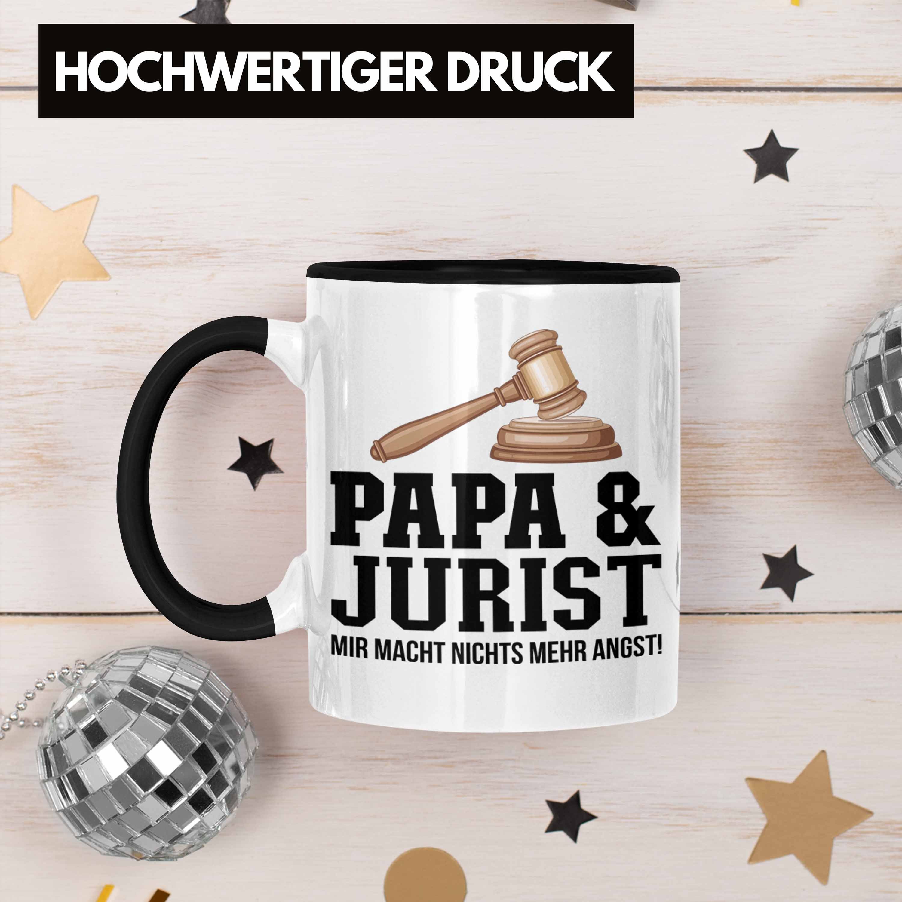 Vater und - Tasse Trendation Schwarz Tasse für Geschenkidee Jurist Juriste Trendation Jura Papa