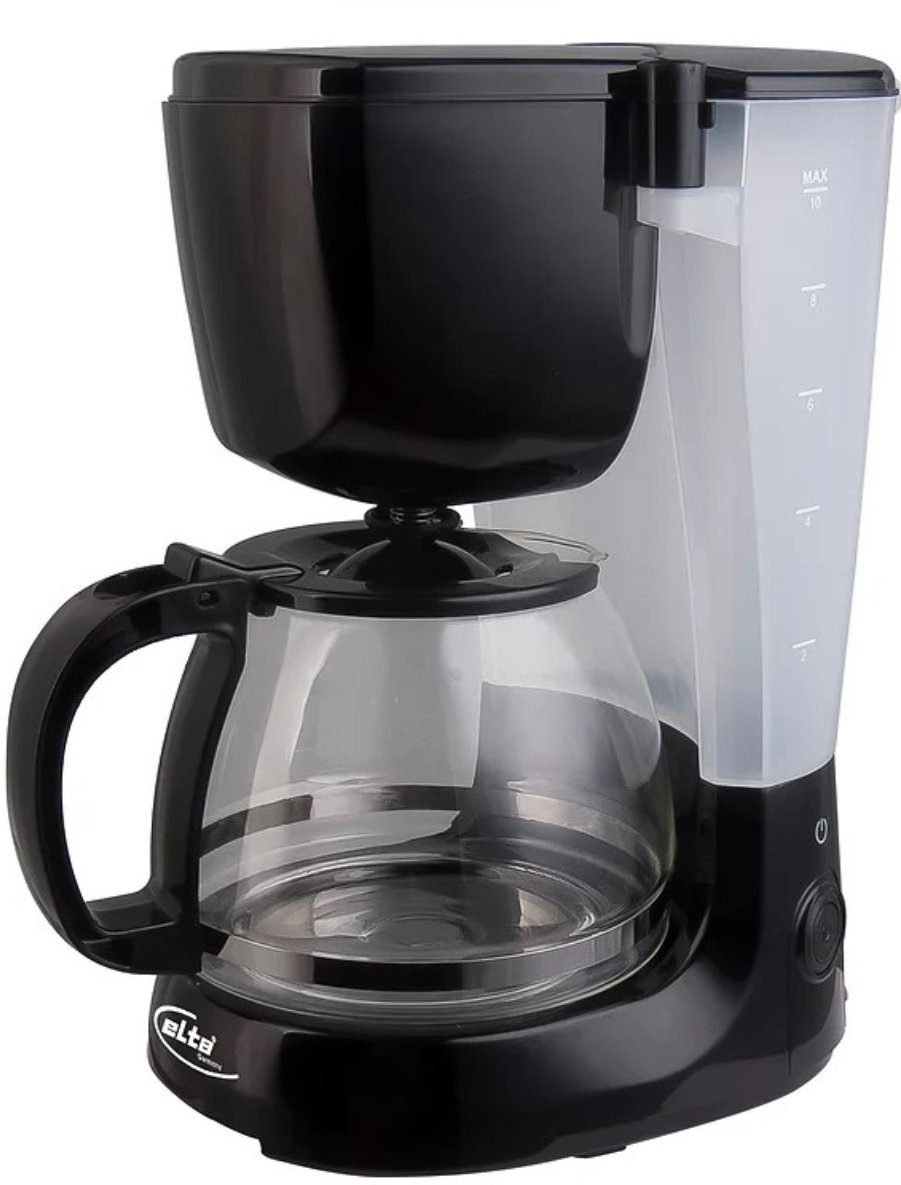 Elta Filterkaffeemaschine, Kaffeemaschine KM-1000.2 750 Watt 1,25l Fassungsvermögen schwarz