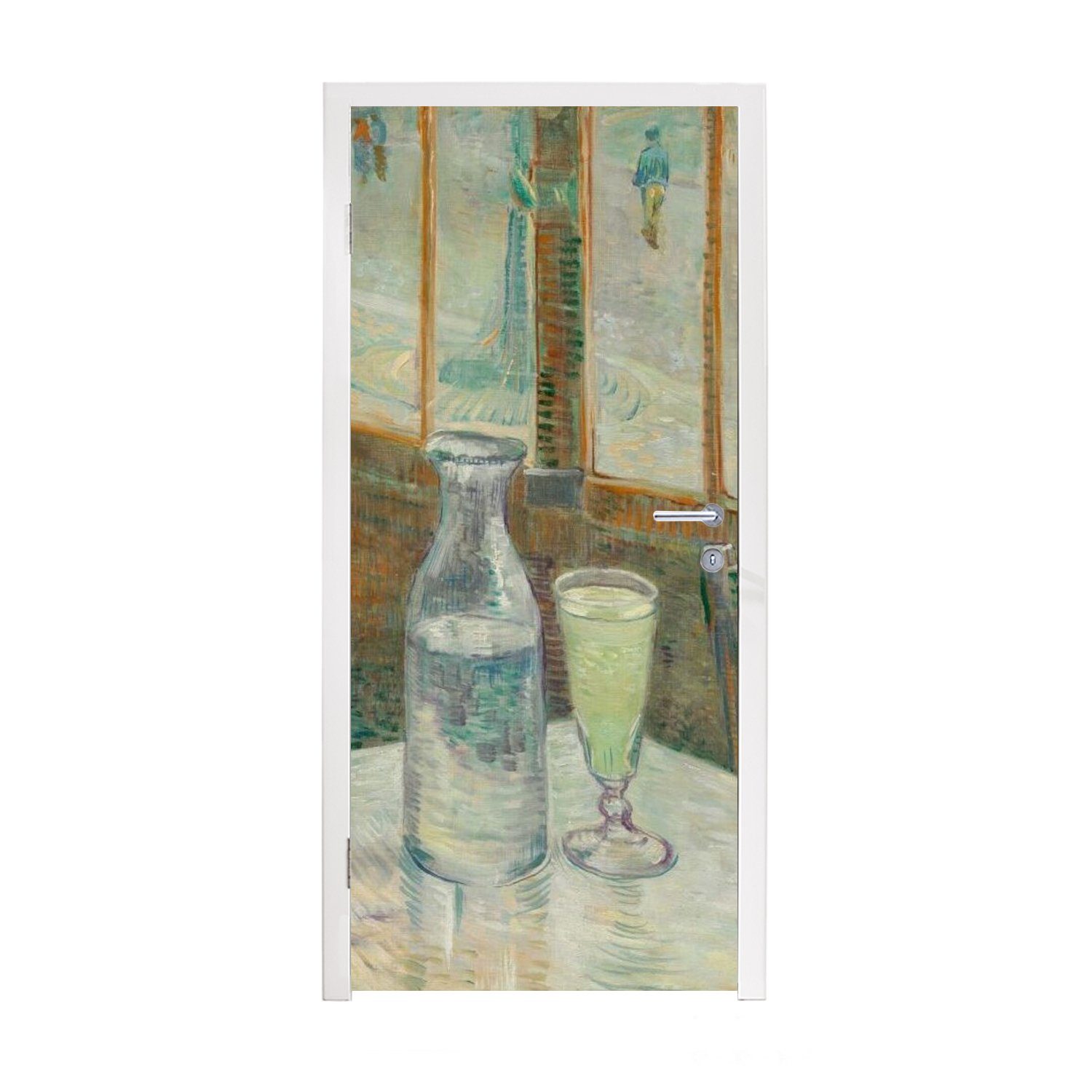 MuchoWow Türtapete Couchtisch mit Absinth - Vincent van Gogh, Matt, bedruckt, (1 St), Fototapete für Tür, Türaufkleber, 75x205 cm