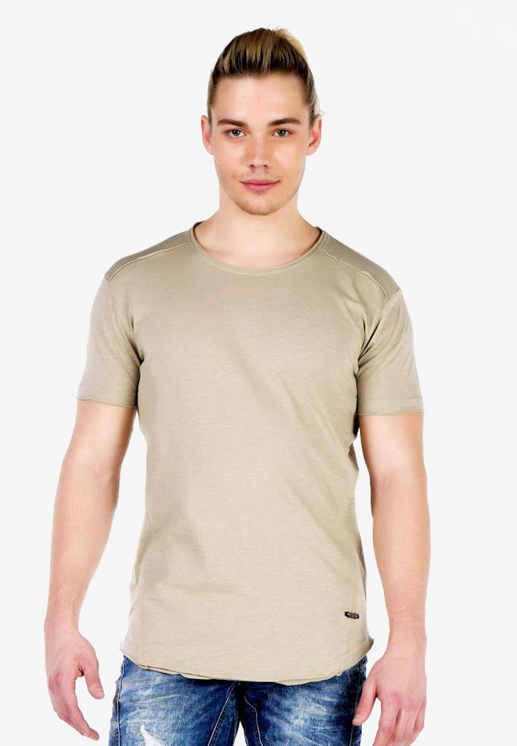 Cipo & Baxx T-Shirt in schlichtem Design beige | T-Shirts