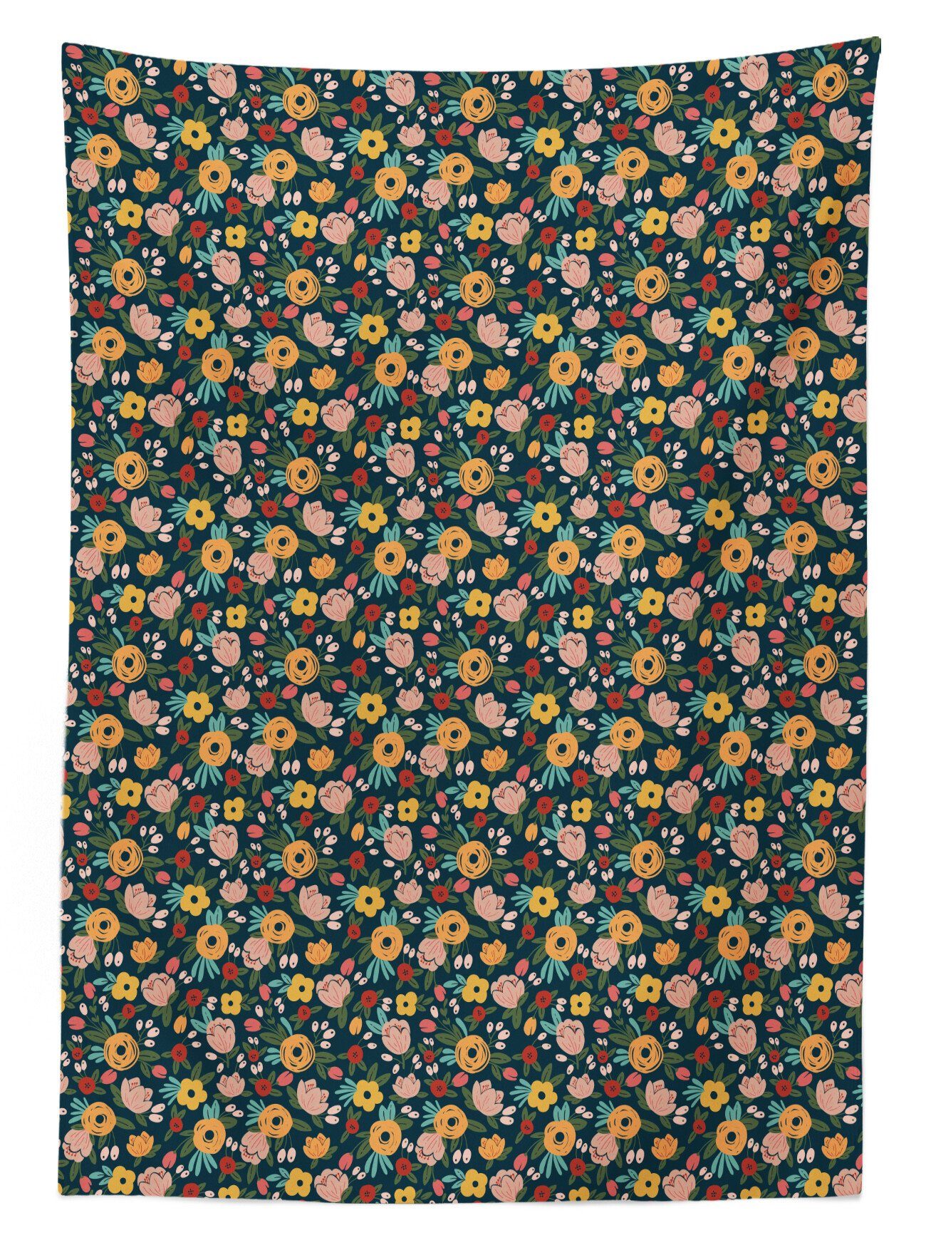 Abakuhaus Tischdecke Farben, Bereich den Farbfest Blumen-Knospen Abstrakte Blumen Klare Außen geeignet Waschbar Für