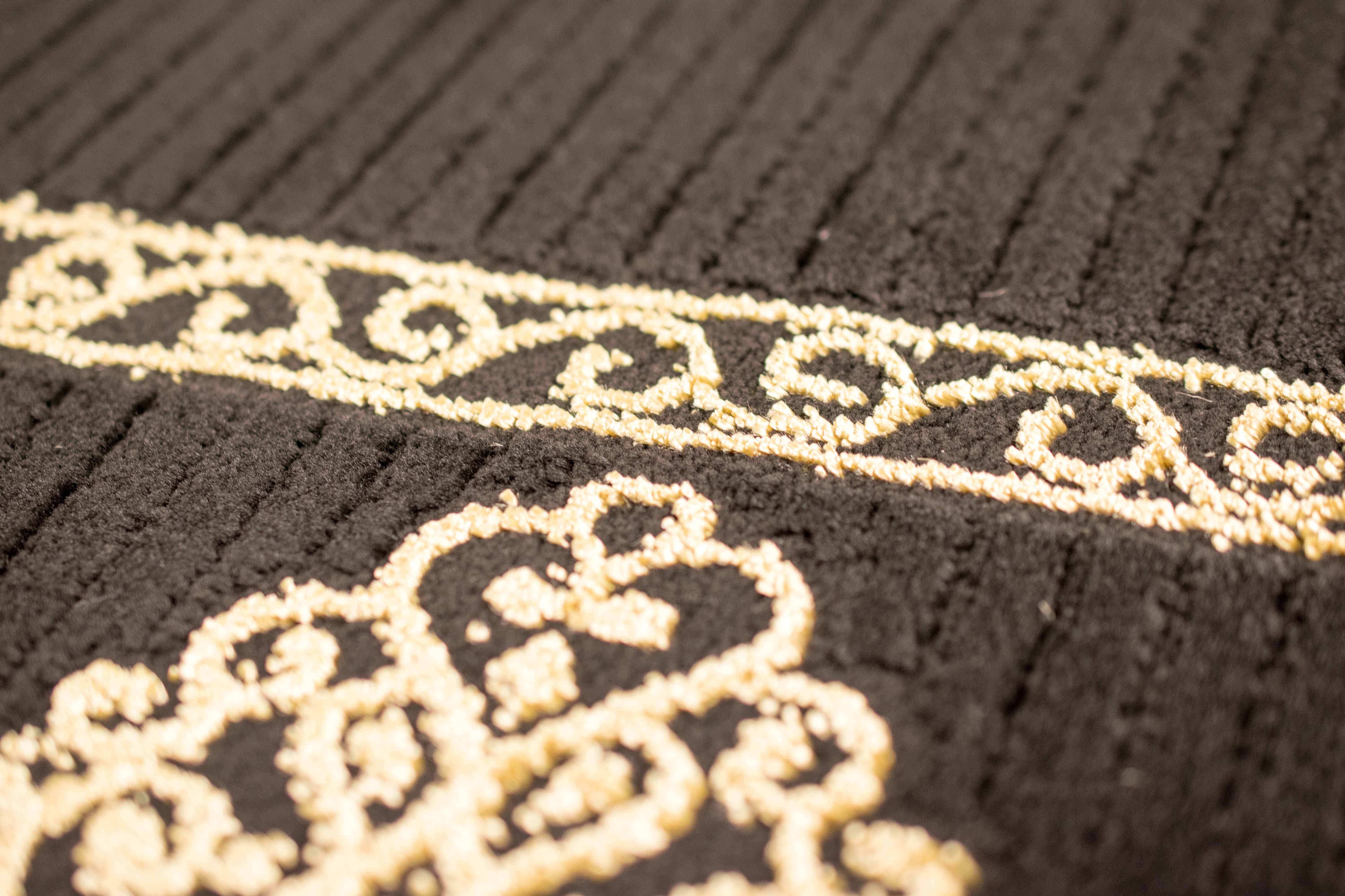 Carpetia Teppich Teppich Wohnzimmer Kurzflor Teppich Ornamente schwarz gold, rechteckig, Höhe: 12 mm