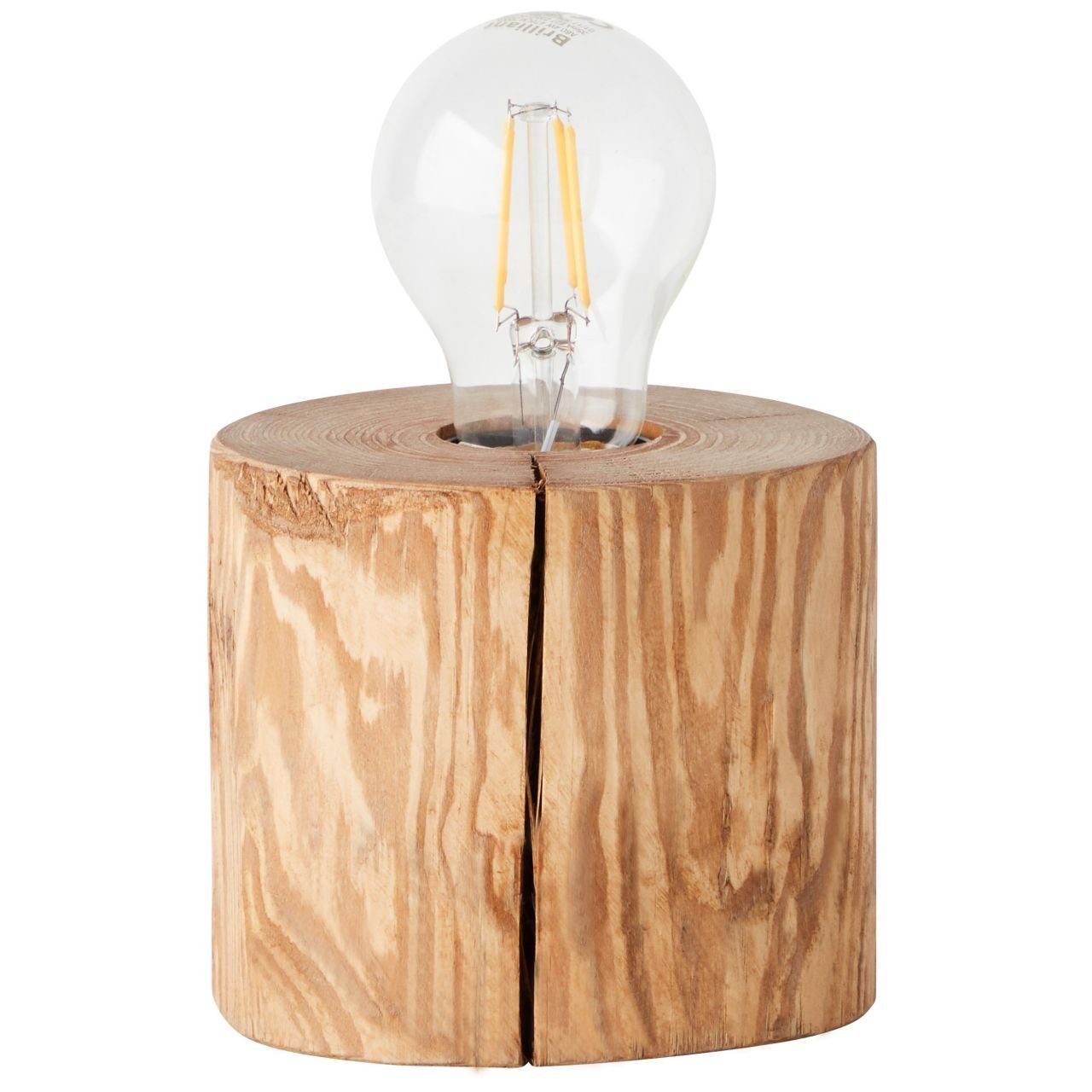 1x Lampe, Holz, 10cm gebeizt, Trabo, Trabo A60, E27, kiefer 25W Tischleuchte Brilliant Tischleuchte