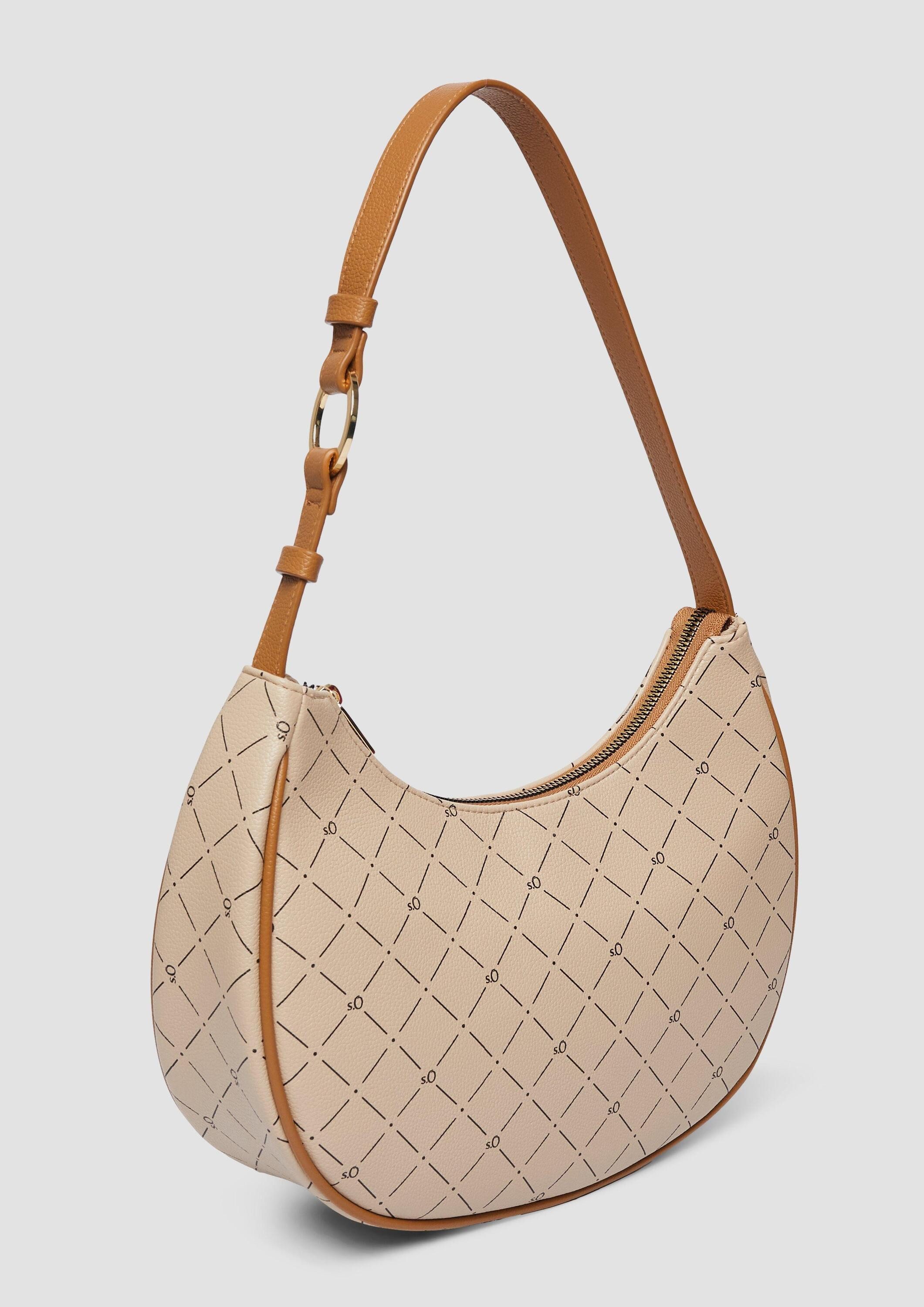 s.Oliver Schultertasche Tasche, Hobo-Bag mit Logo-Print