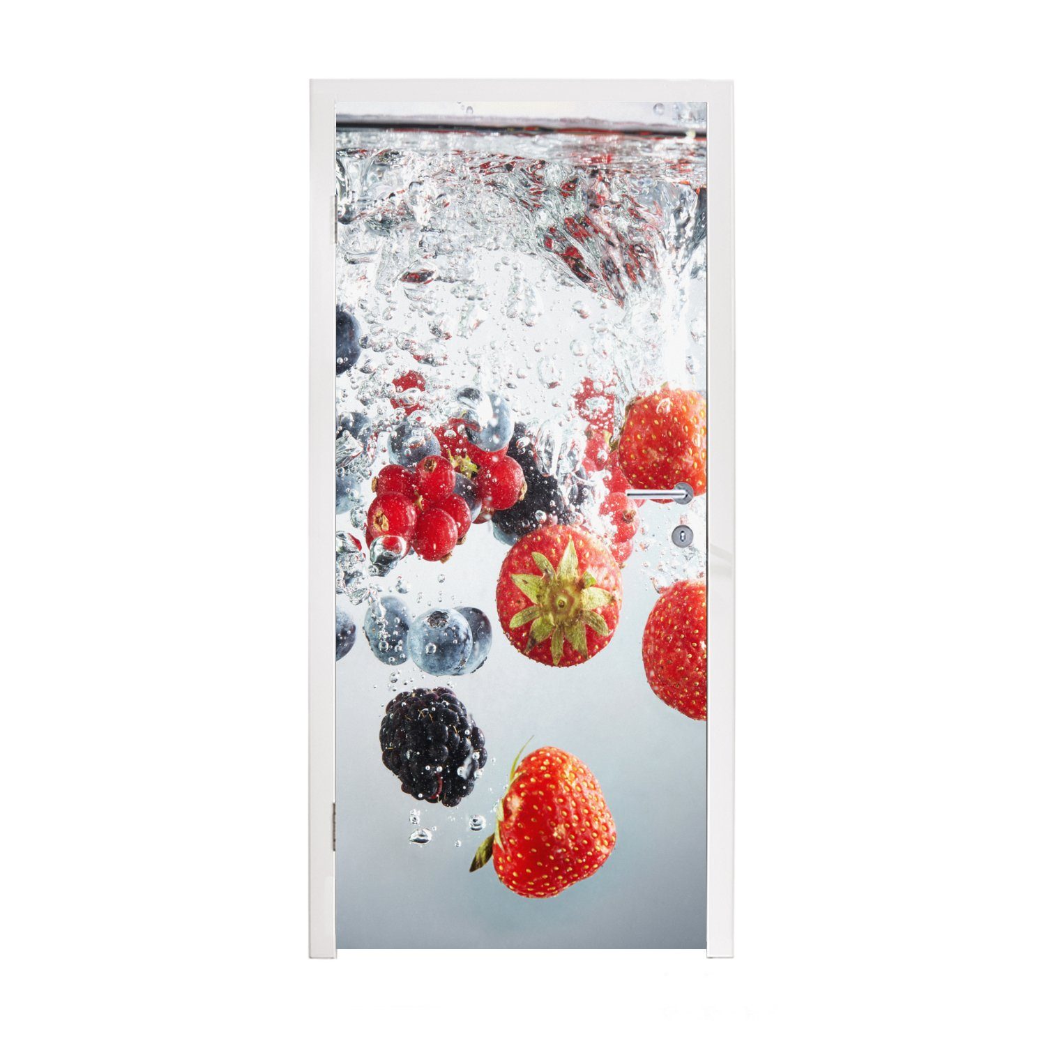 75x205 Tür, Türtapete cm für Fototapete Matt, - bedruckt, St), (1 MuchoWow Rot Obst Wasser, Türaufkleber, -