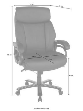 Duo Collection Bürostuhl Ennio 180, belastbar bis 180 KG, Chefsessel, Wippfunktion & ergonomischer Komfort