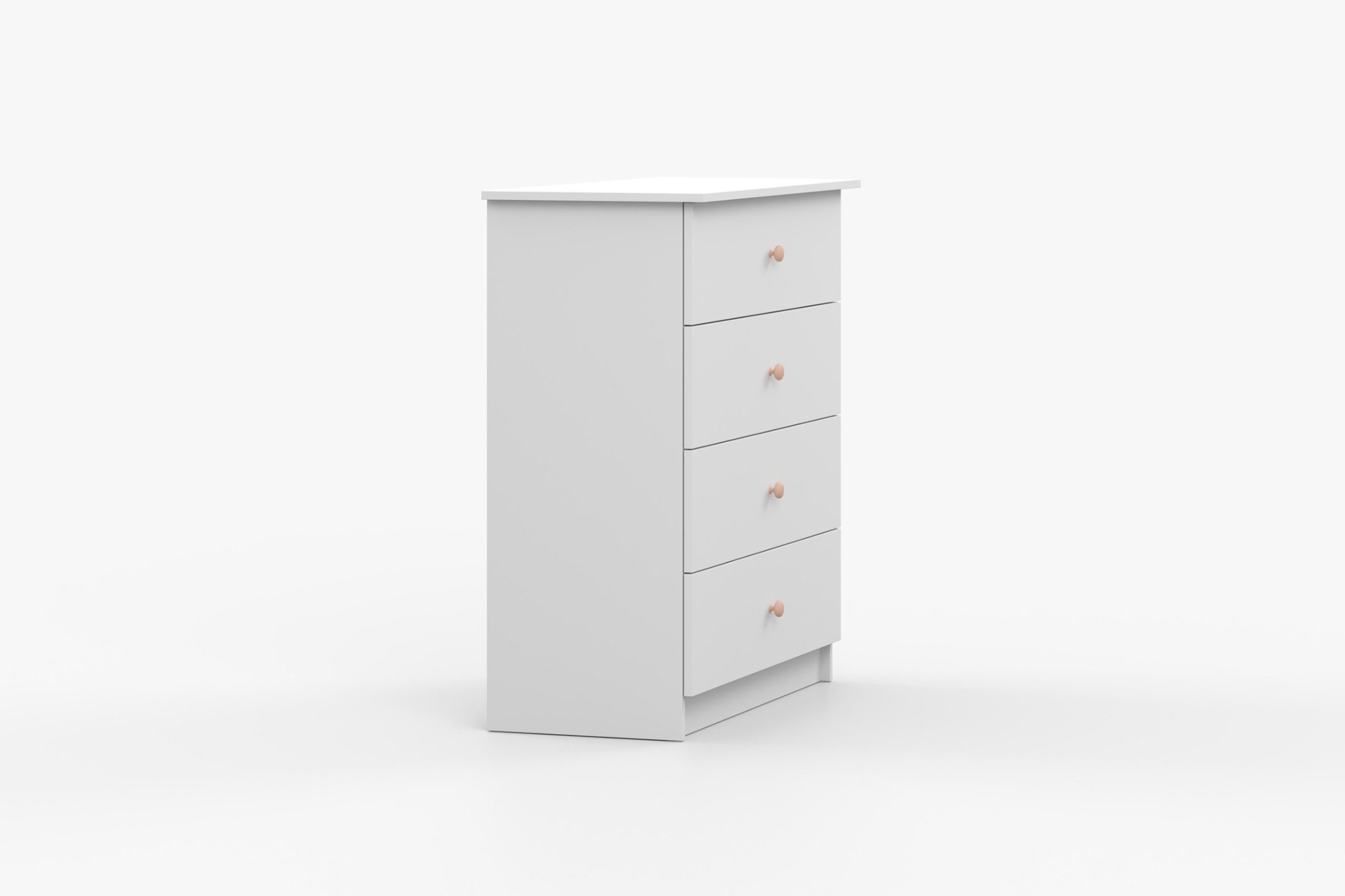 Deine Möbel 24 Kommode OSCAR 95 cm breit Sideboard mit 4 Schubladen (Set, 4 St., ganz in Weiß / Cashmere, Griffe: Rosa / Anthrazit OSCAR-Kollektion), Kinderzimmer Jugendzimmer Jungenzimmer Mädchenzimmer Schlafzimmer