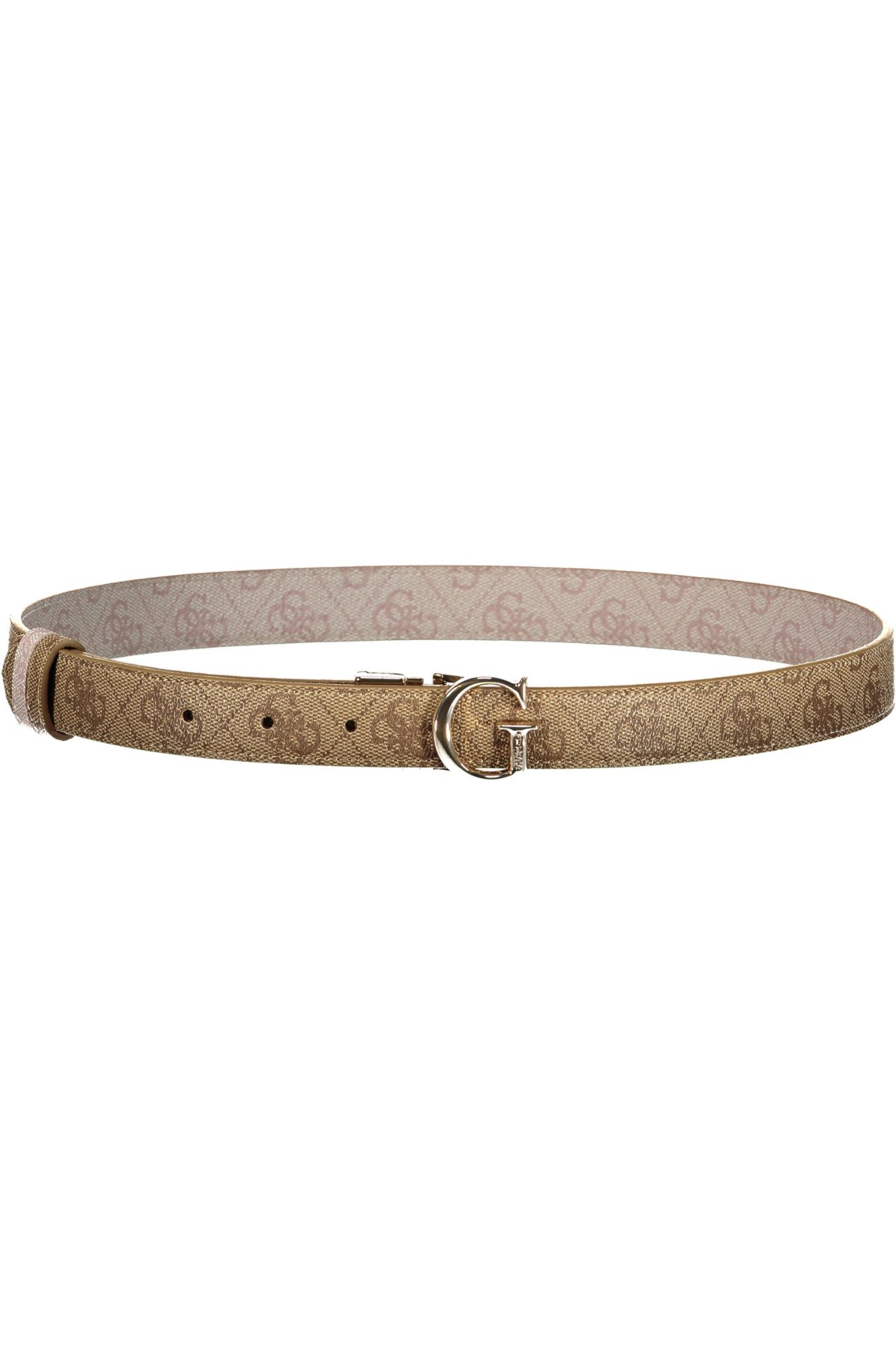 GUESS JEANS Hüftgürtel Wendbarer Damengürtel Rosa/Beige mit Logo und Metallschnalle