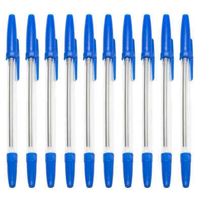 Osma Kugelschreiber »10-100 Kugelschreiber Kuli Schreibstift mit Kappe«, (10-tlg), Stift, Schreiben, Blau, Schreiber