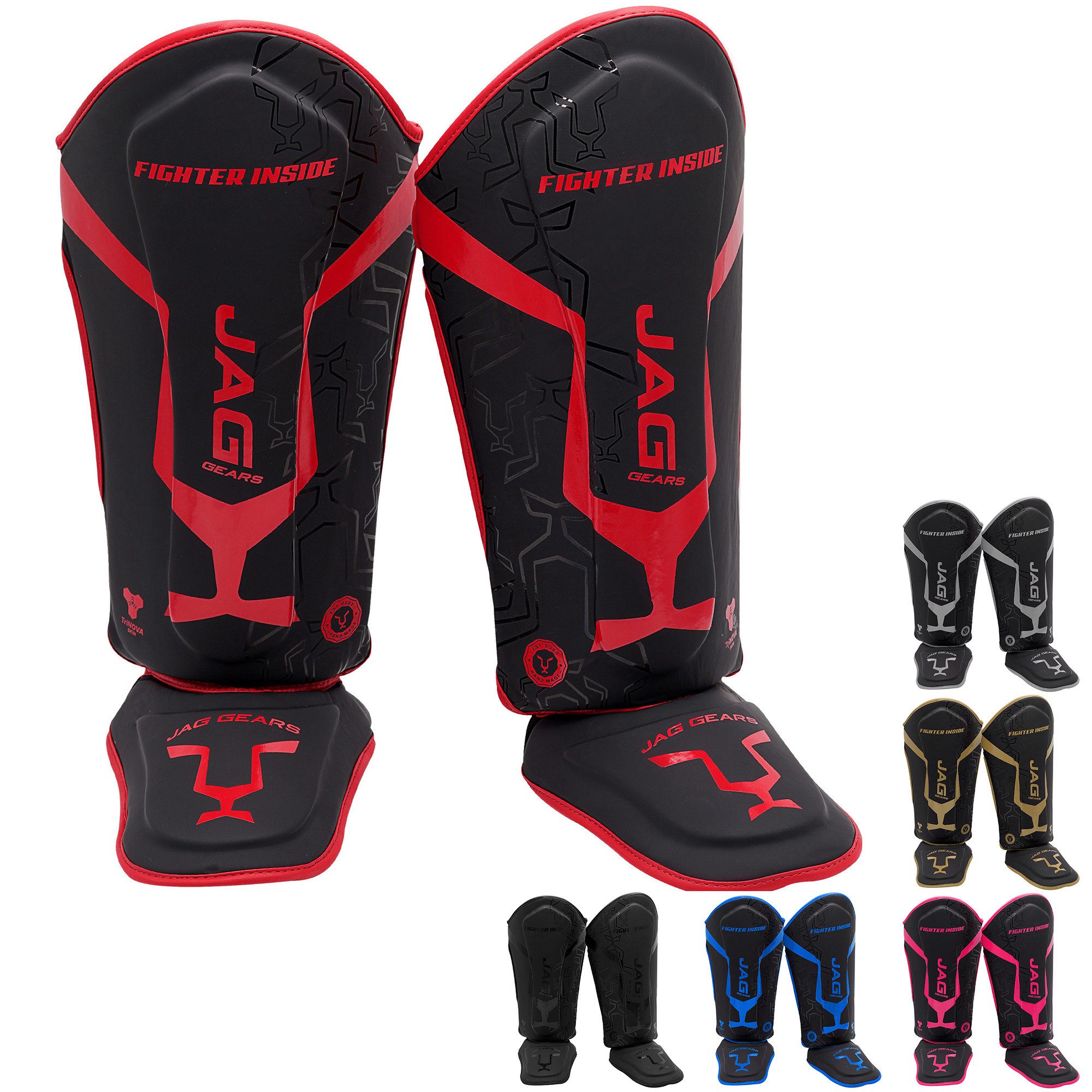 JAG GEARS Kampfsport Schienbeinschoner Schienbeinschoner-Polsterung für Kampfsportarten und Kickboxen schütze (Set, 1x pair), Geeignet für MMA Kickboxen, Muay Thai, Sparring, Training und Wettkamp
