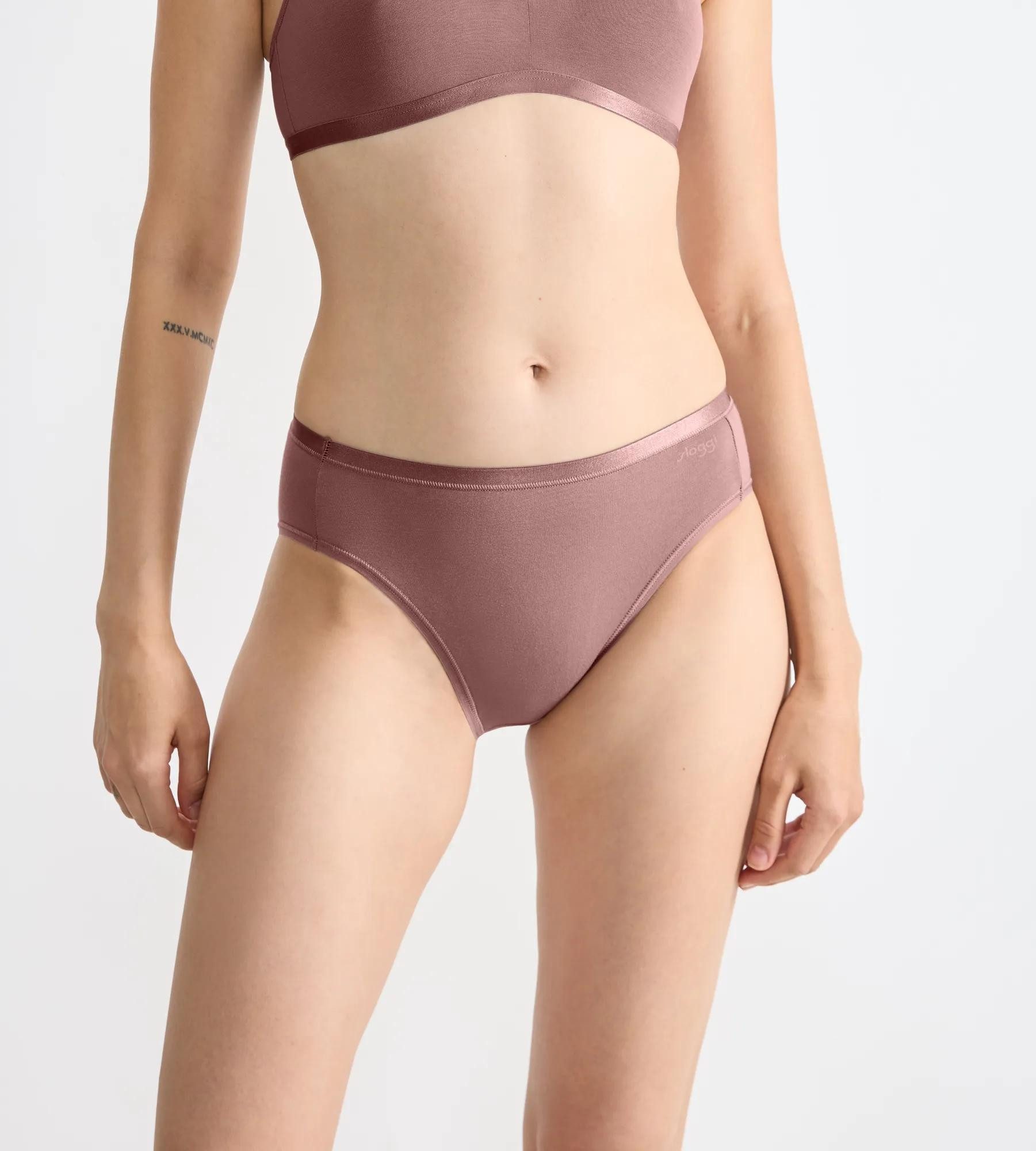 sloggi Tai-Slip GO Daily Cotton (3er Pack) Glanz-Effekt Details, hoher Beinausschnitt, weich, elastisch