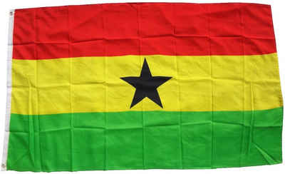 trends4cents Flagge XXL Flagge Fahne mit 3 Messingösen in 250 x 150 cm (Ghana), für Fahnenmaste