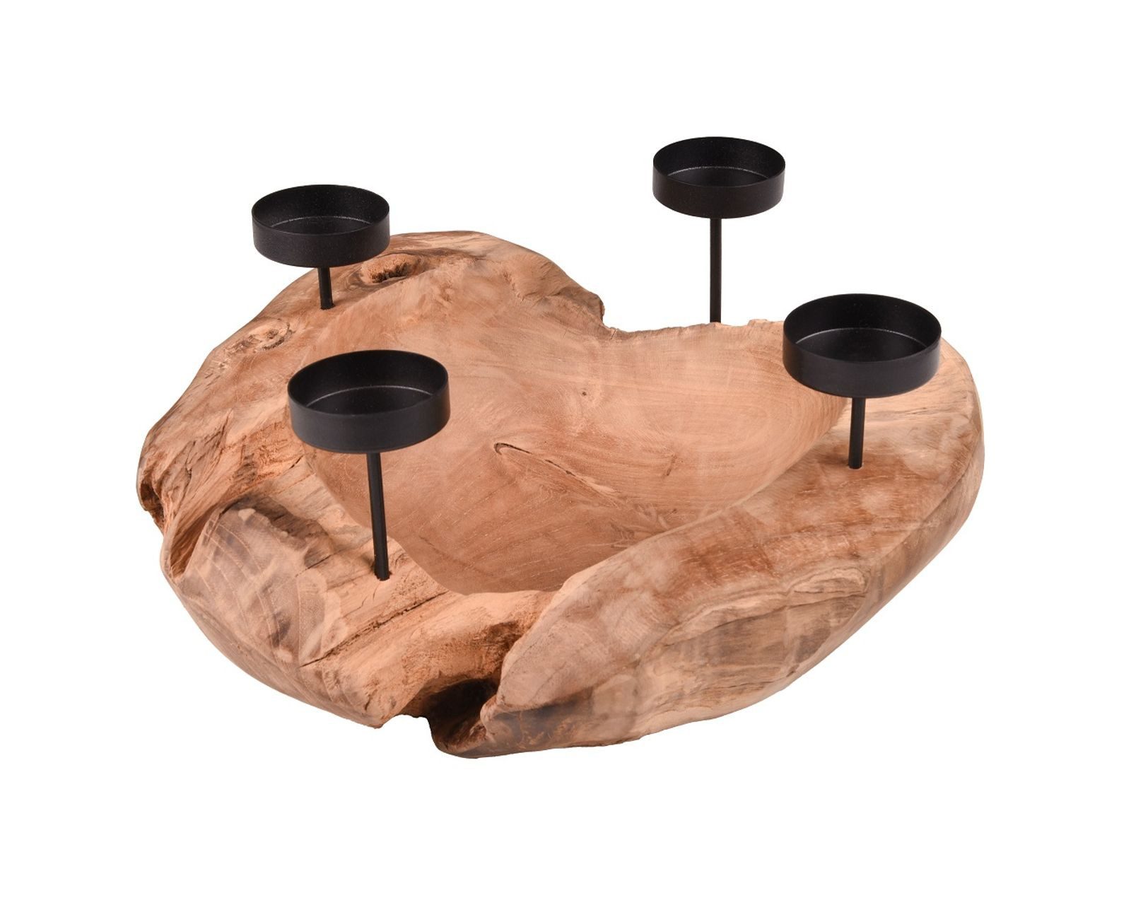 Gravidus Kerzenhalter Stilvoller Kerzenhalter NILA aus Teakholz für 4 Kerze günstig online kaufen