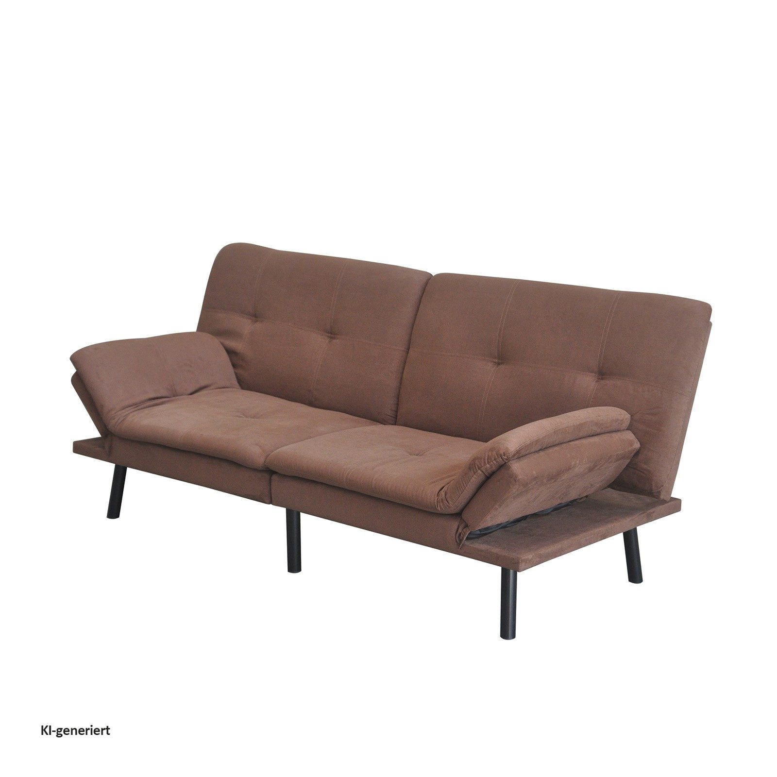 HTI-Living 2-Sitzer Sofa mit verstellbaren Armlehnen Braun, Stück 1 Teile, Schlafsofa Zweisitzer Schlafcouch – Bild 3 von 5