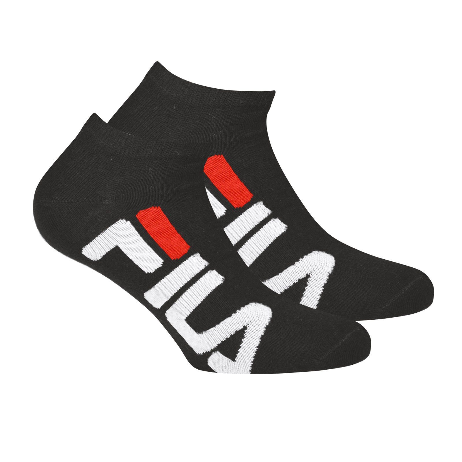 Fila Sneakersocken Unisex, 2 Paar Socken - Invisible Sneakers, Logo Schwarz