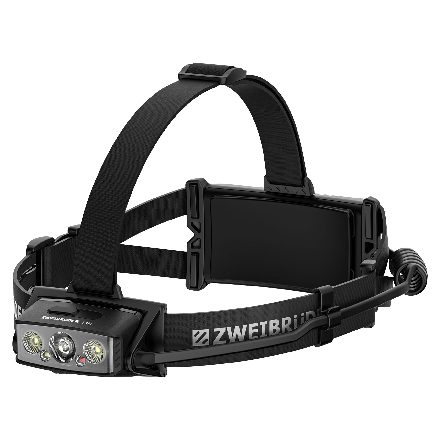 Zweibrüder LED Stirnlampe ZB11H, Focus-Function aufladbar / USB-C Aluminium Rotlicht + Rücklicht (rot)
