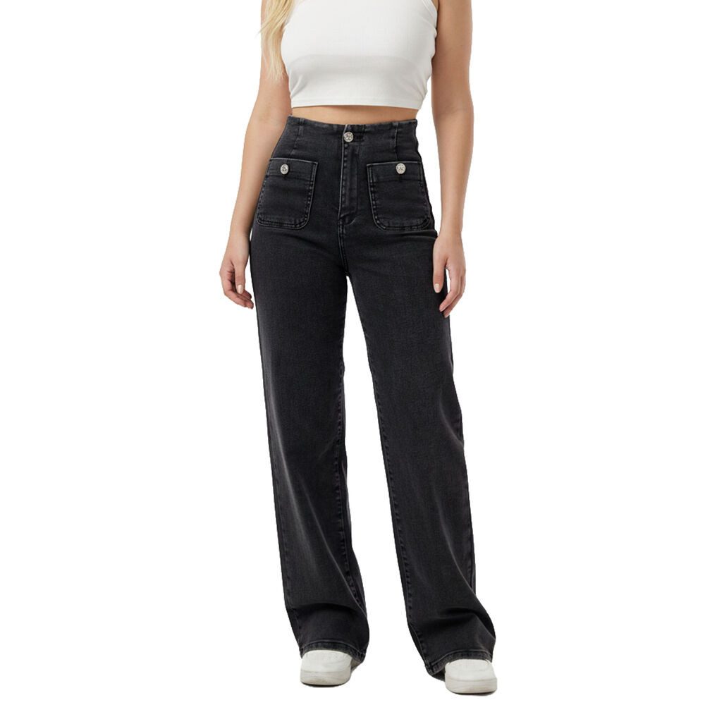 Weite Jeans Moderne Damen Jeans mit lockerer Passform und Taschen