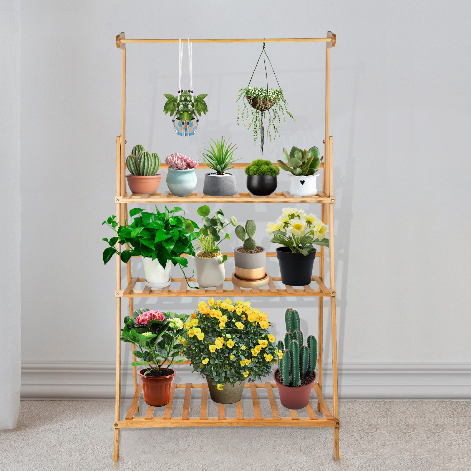 JEOBEST Blumenständer Pflanzentreppe Pflanzenständer Blumentreppe Klappbar, günstig online kaufen