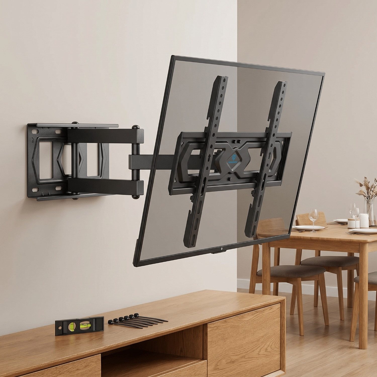 PERLESMITH TV-Wandhalterung TV Wandhalter schwenkbar 26–60 Zoll max 40 Kg, (bis 60 Zoll, ausziehbar neigbar Halterung, 1-tlg., bis 15° Neigung, +/-90° Schwenkung, Fernseher Halter universal)