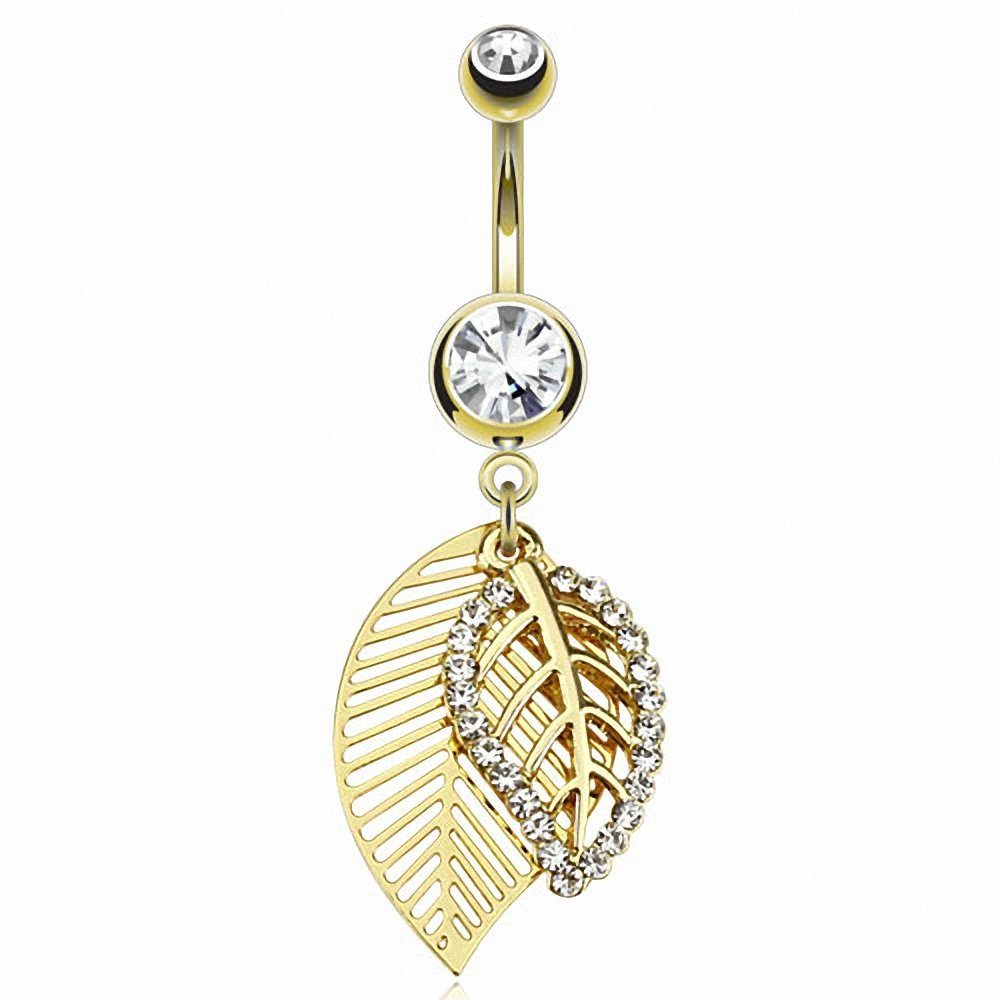 Taffstyle Bauchnabelpiercing Piercing Chirurgenstahl Kristall Blatt, günstig online kaufen