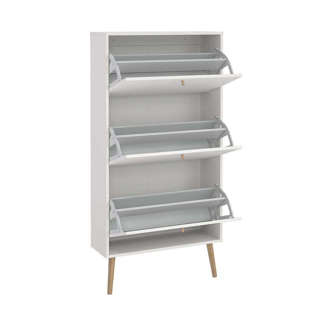 Tvilum Schuhschrank Bodo Schuhschrank 3 Klapptüren weiß.