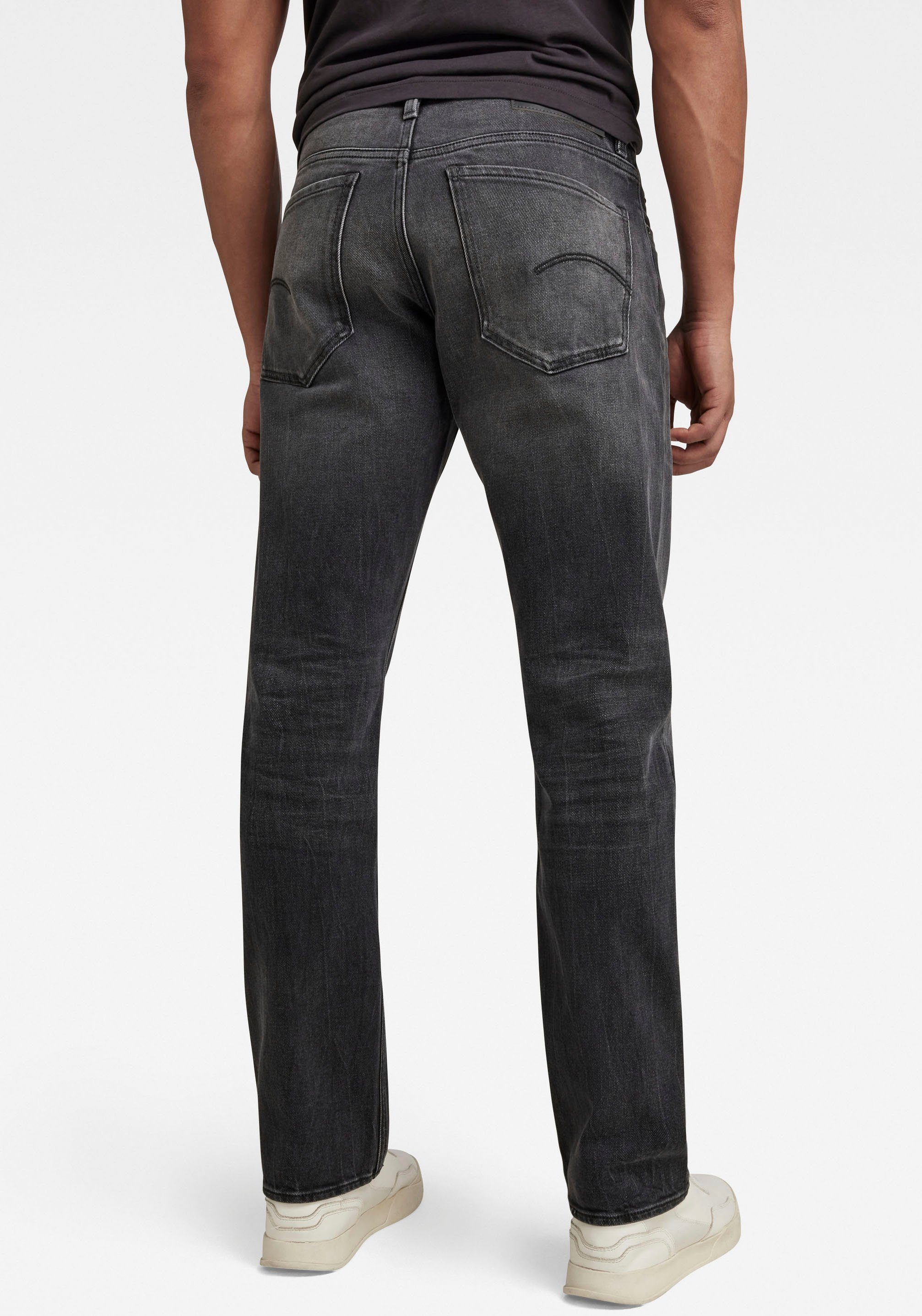 Straight RAW Nähten worn Straight-Jeans black hellen mit Mosa G-Star