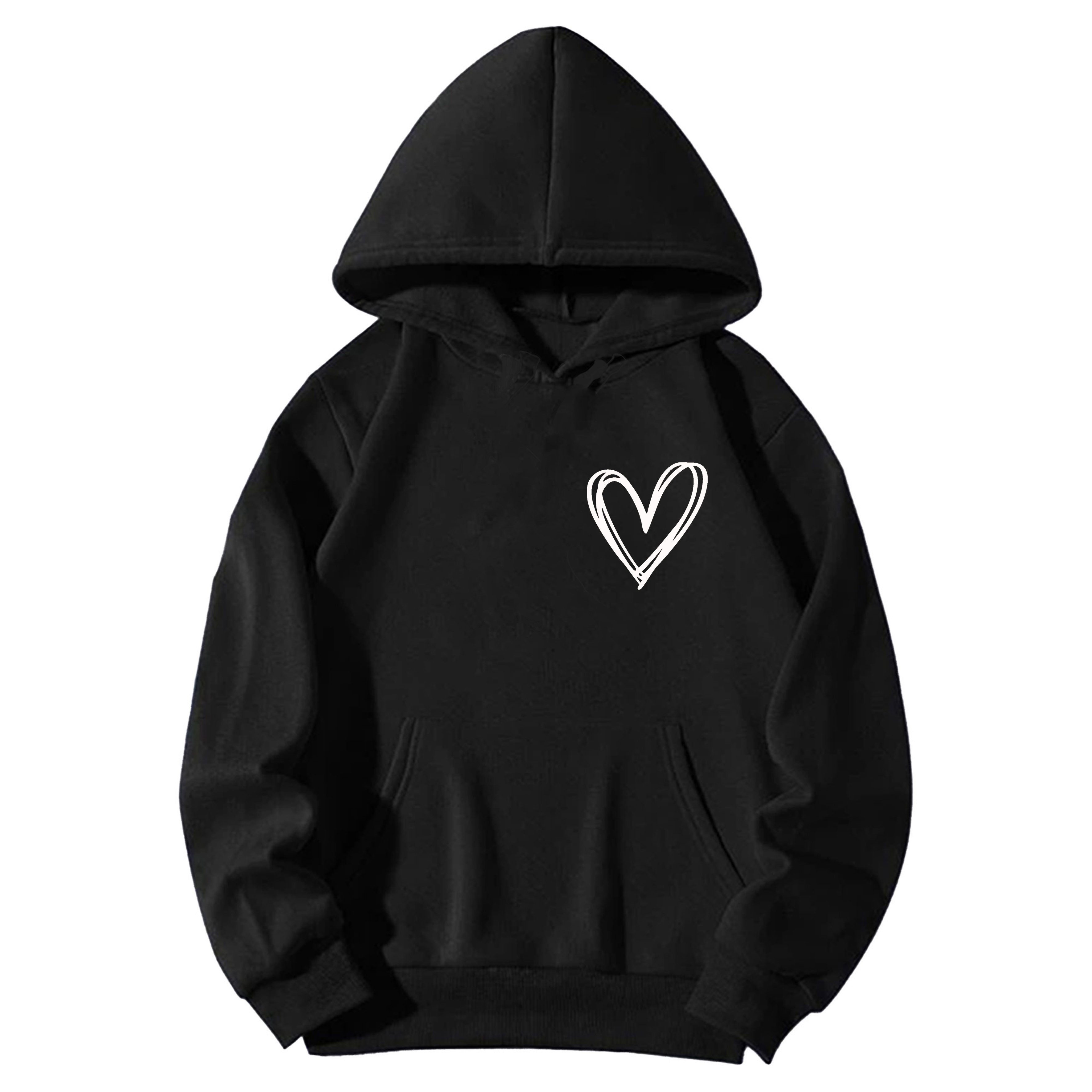 Banco Hoodie Damen Pullover Hoodie Love Liebe Herz Unifarbe Unifarben Größe günstig online kaufen