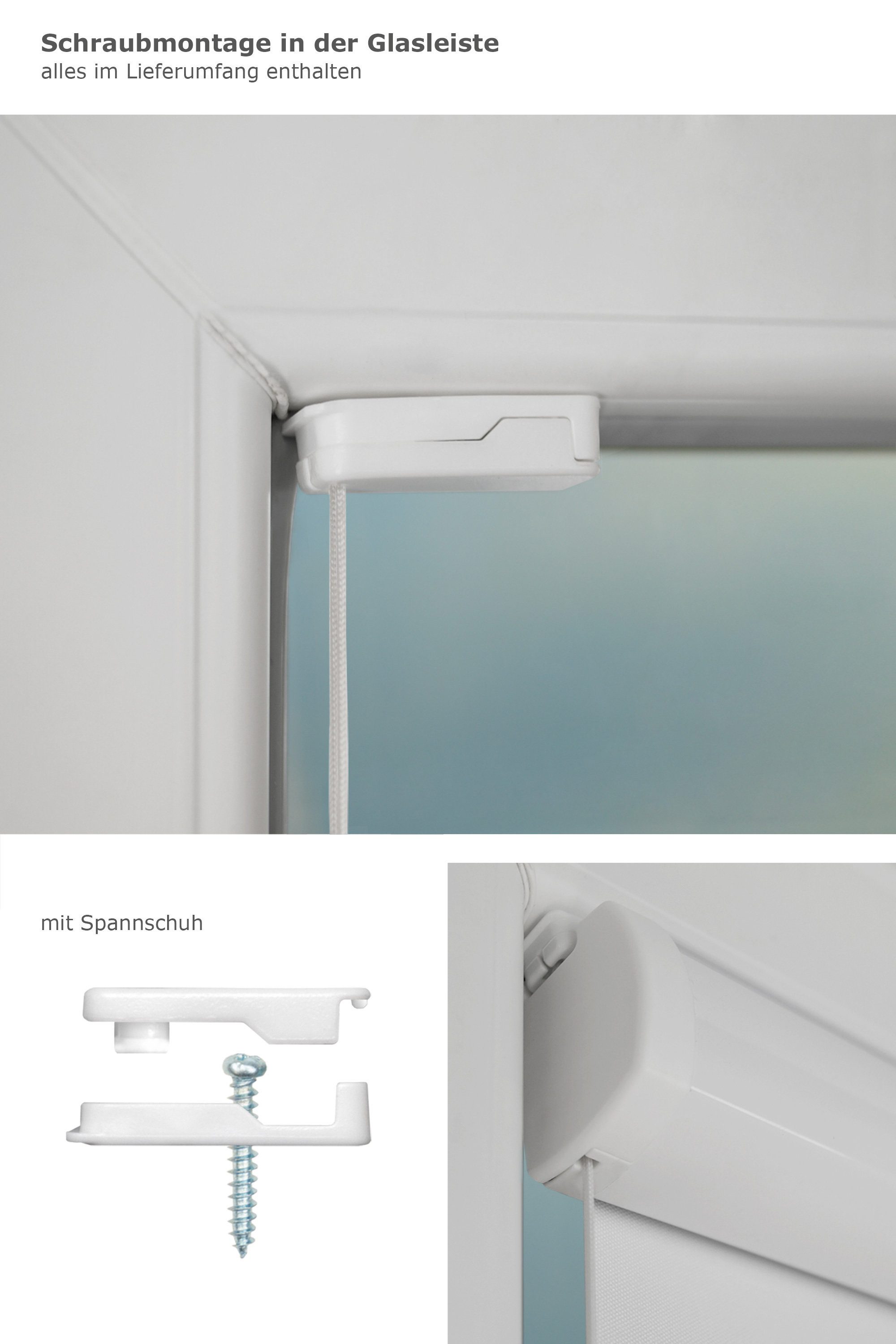 Rollo Glasleiste verspannt Tageslicht, LYSEL®, blickdicht, HxB 175x40cm