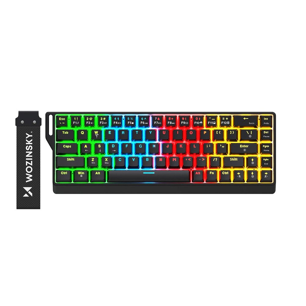 Wozinsky Spieletastatur Mechaniktastatur Bürotastatur Gaming-Tastatur (68 Tasten, RGB, mechanisch, USB-A)