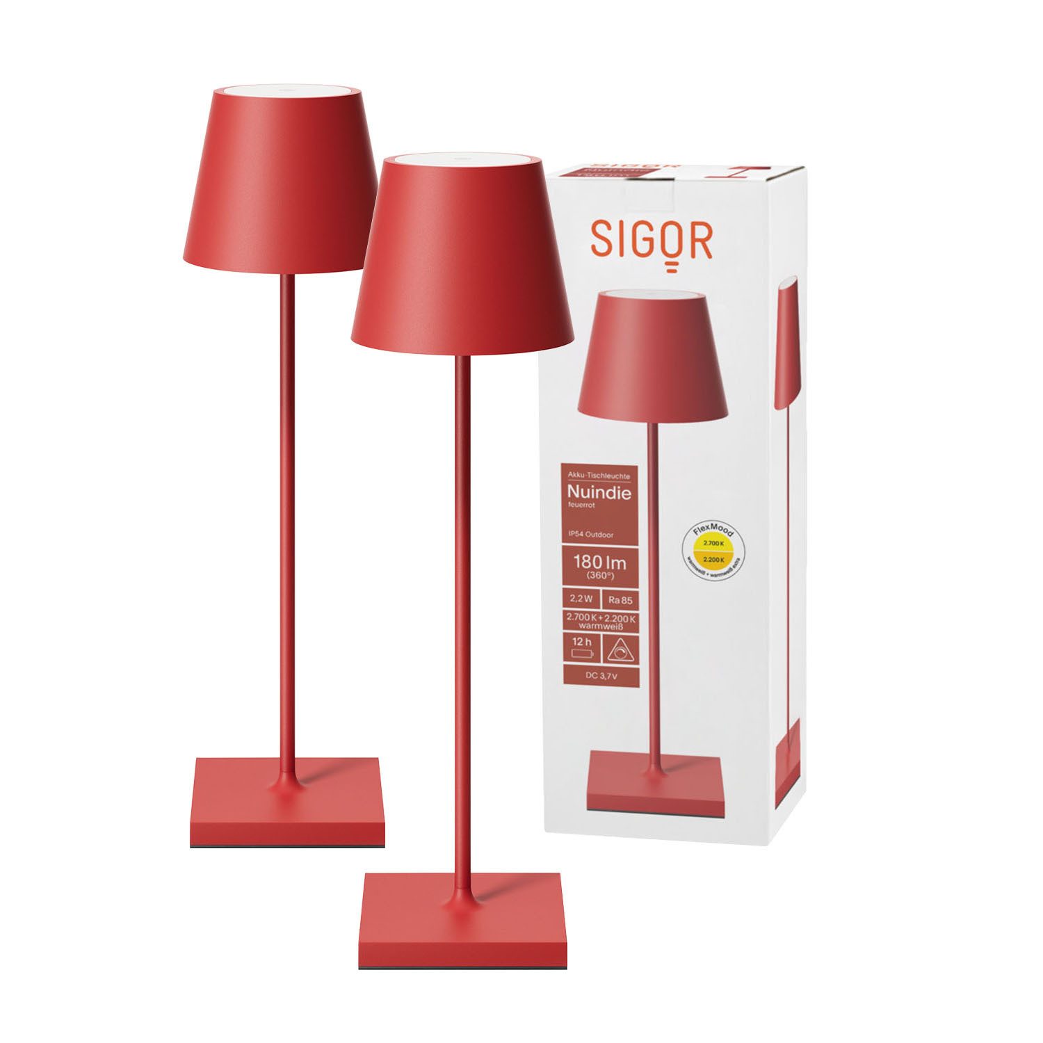 SIGOR LED Tischleuchte, Dimmbar, LED fest integriert, Warmweiß