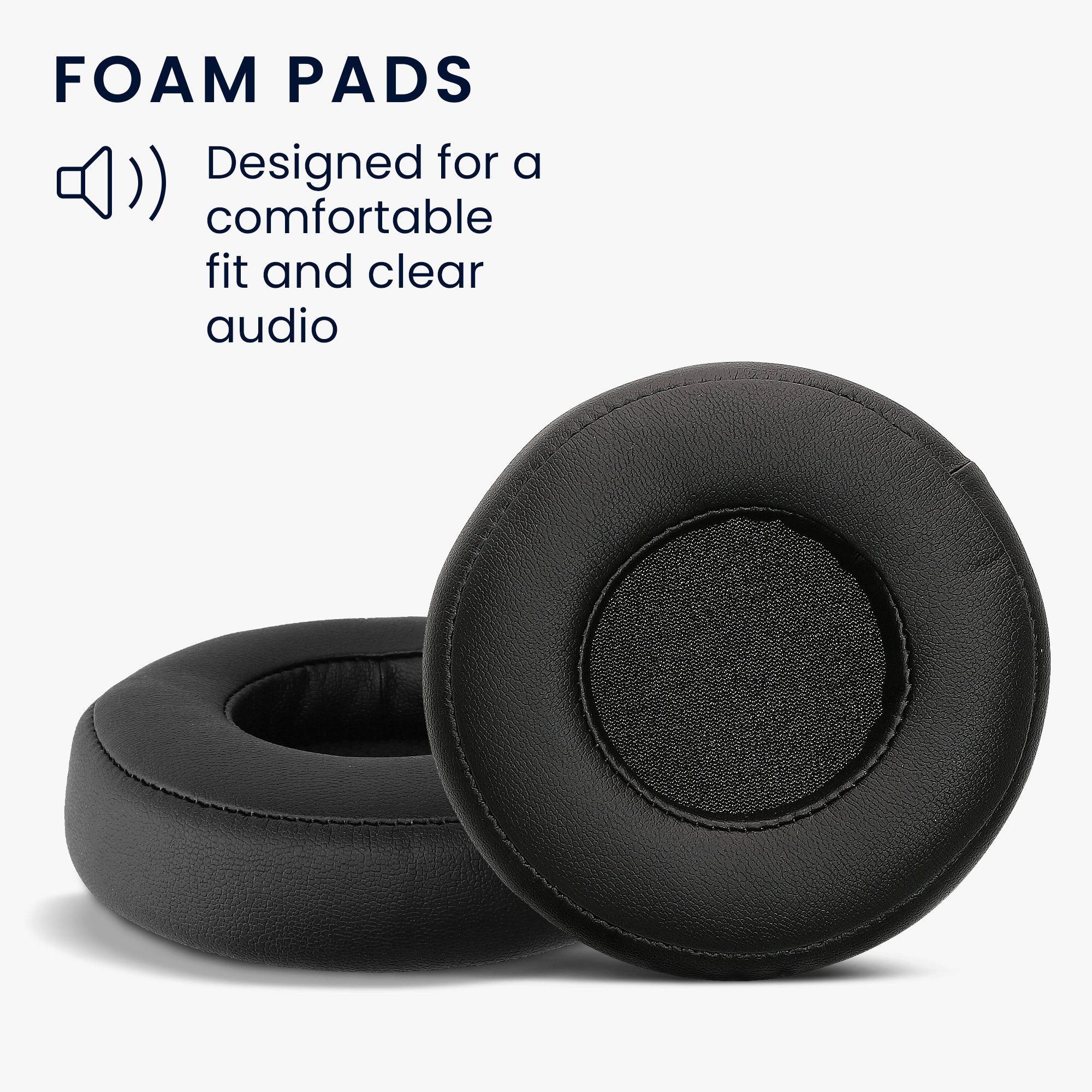 kwmobile 2x Ohr Polster für Beats Studio Pro / DETOX Ohrpolster (Ohrpolster Kopfhörer - Kunstleder Polster für Over Ear Headphones)