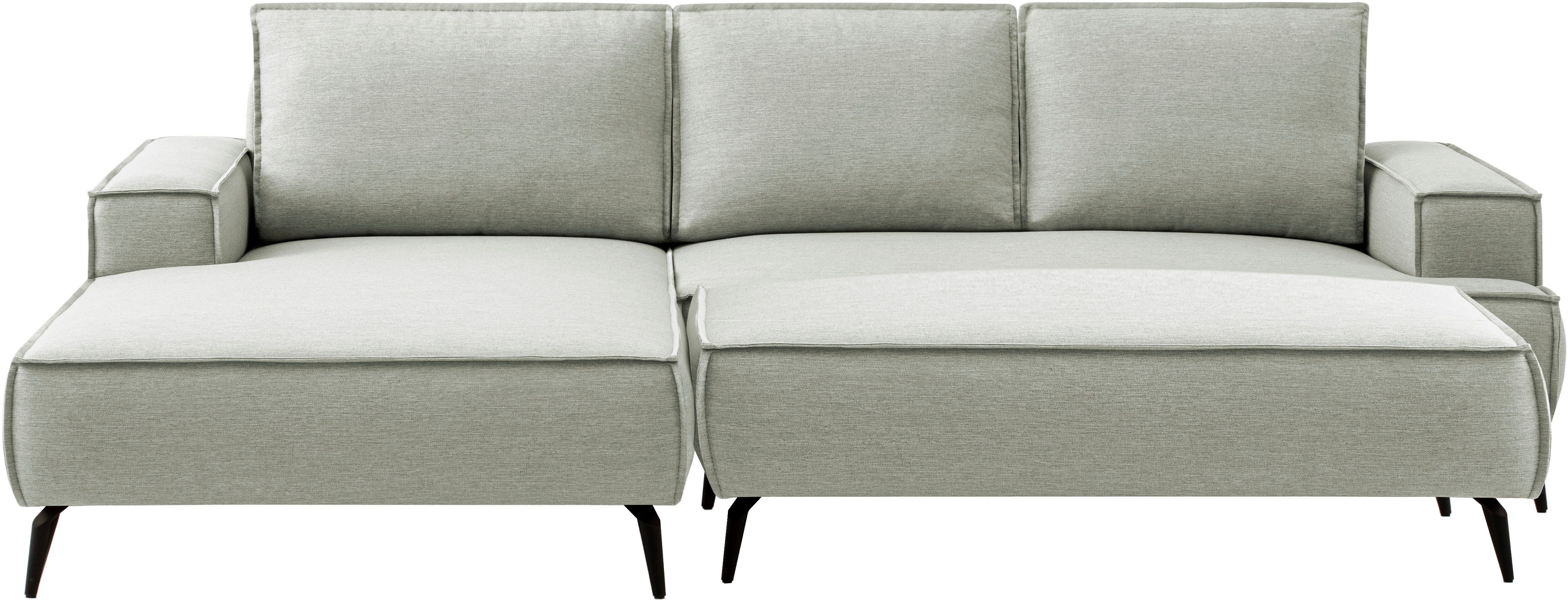 OTTO home Wohnlandschaft TVINNU Leinenoptik, L-Form, 275 cm, mit Hocker, Set, stellbar zum Schlafsofa (Krokodilverbinder)