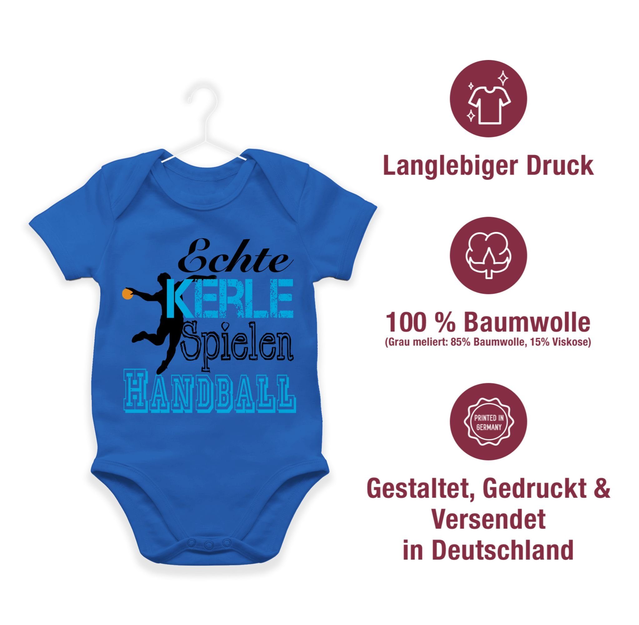 1 Echte Kerle Shirtbody Royalblau & Shirtracer Baby Sport Bewegung Spielen Handball