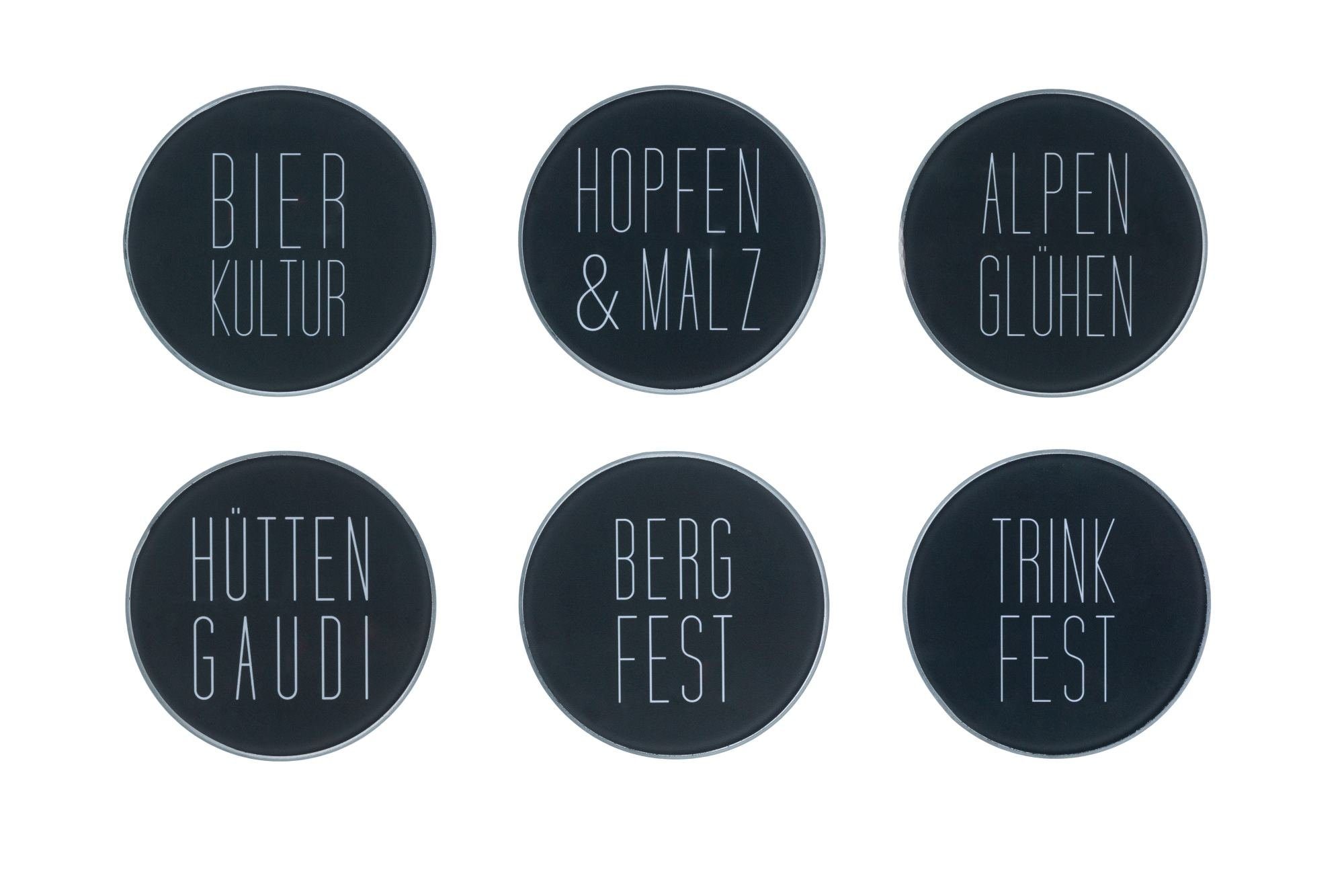 Glasuntersetzer räder Untersetzer 6er-Set Heimatliebe D:10cm grau 0017018