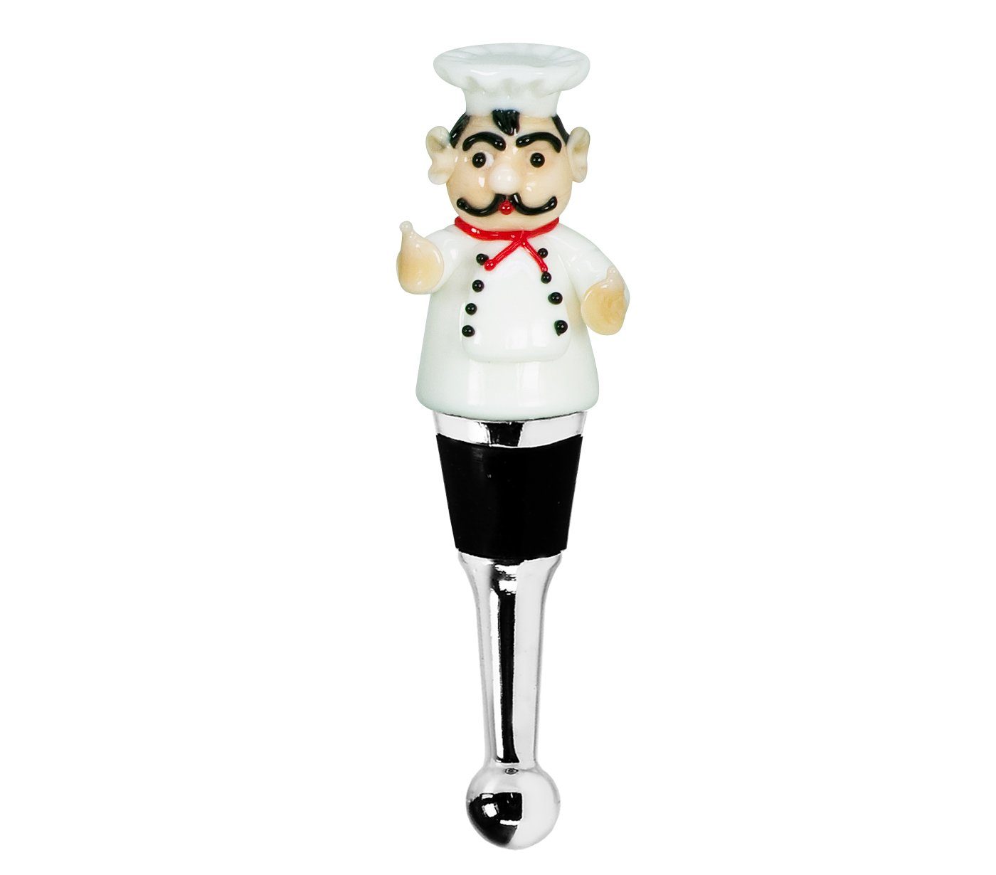 EDZARD Flaschenverschluss Gourmet, Gourmet-Motiv, Muranoglas-Art, handgefertigt, H 12 cm