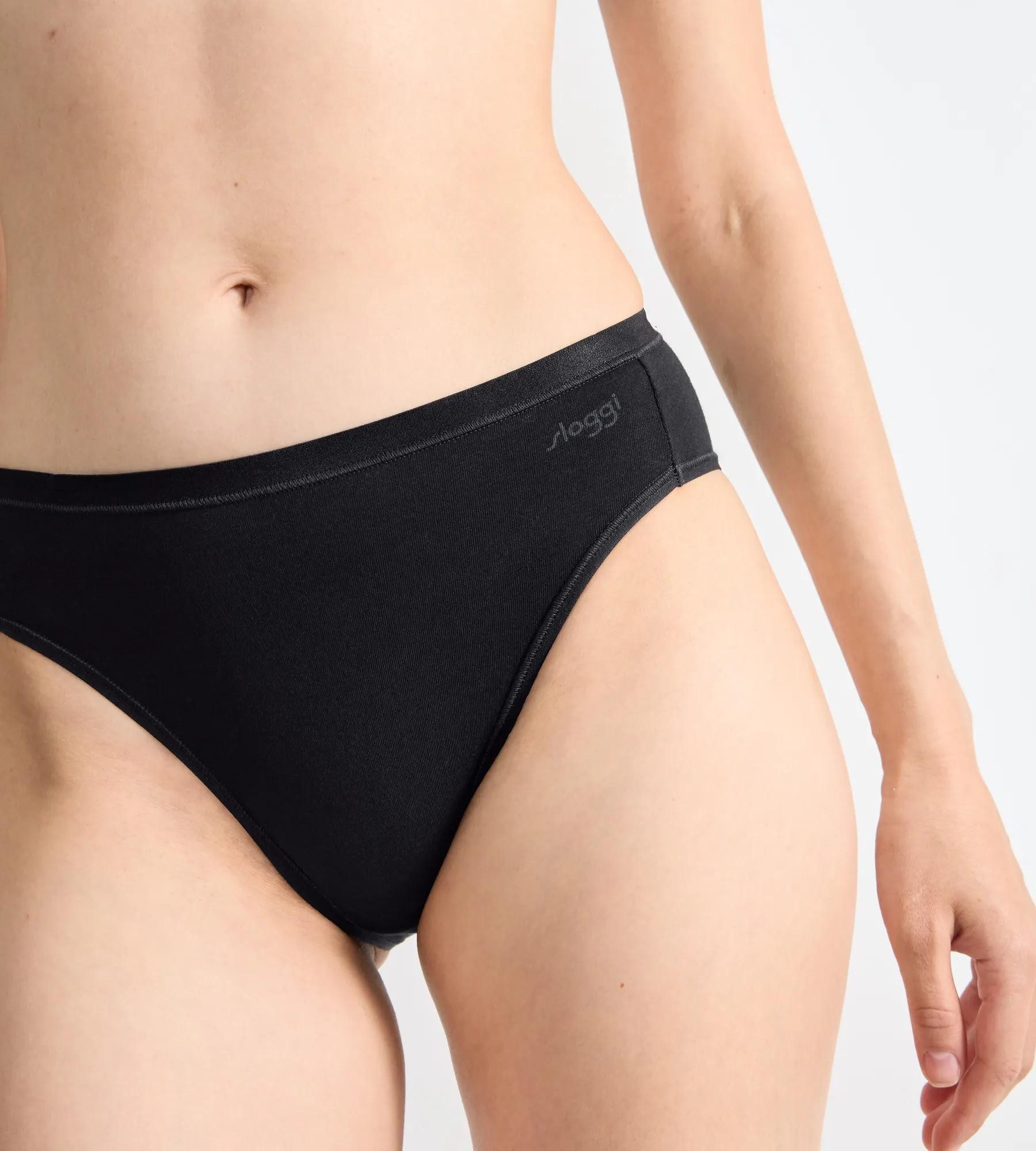 sloggi Tai-Slip GO Daily Cotton (3er Pack) Glanz-Effekt Details, hoher Beinausschnitt, weich, elastisch