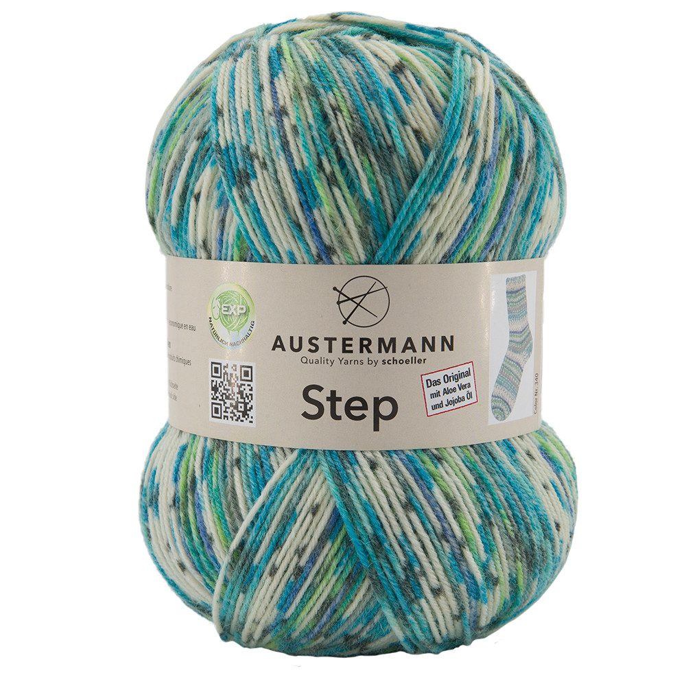 Austermann Garn Step 4-fach Color Häkelwolle, 420,00 m, mit dem Zusatz von Aloe Vera und Jojoba