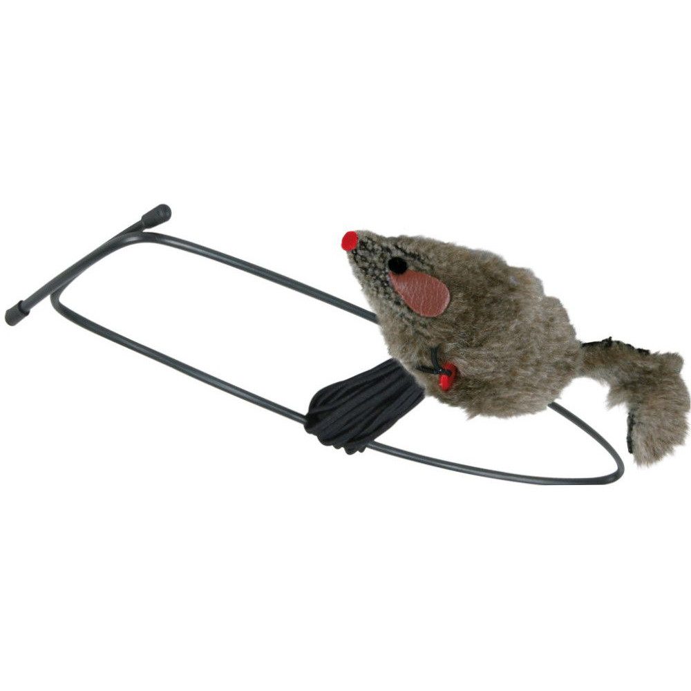 TRIXIE Outdoor-Spielzeug Jollypaw - Katzenspielzeug - Spielmaus für Türrahmen- schwarz, Kunststoff